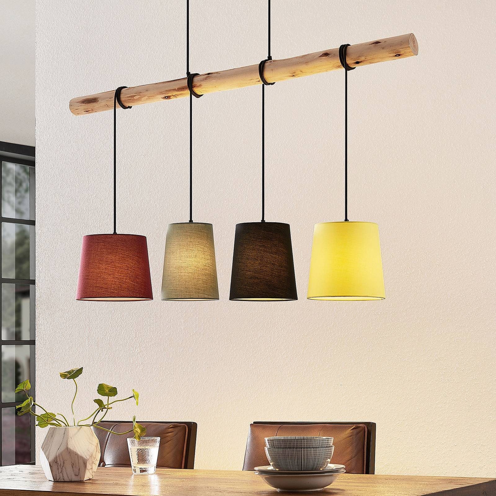 Lindby Hängeleuchte Moskau, Holz IP20, 4 x 60 W
