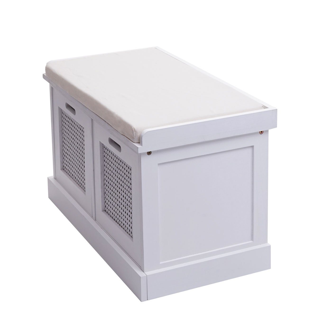 MCW Polsterbank MCW-J49 zwei Inkl. | Sitzpolster, weiß weiß | creme-weiß Aufbewahrungsboxen Staufächern, (3-St), herausnehmbar
