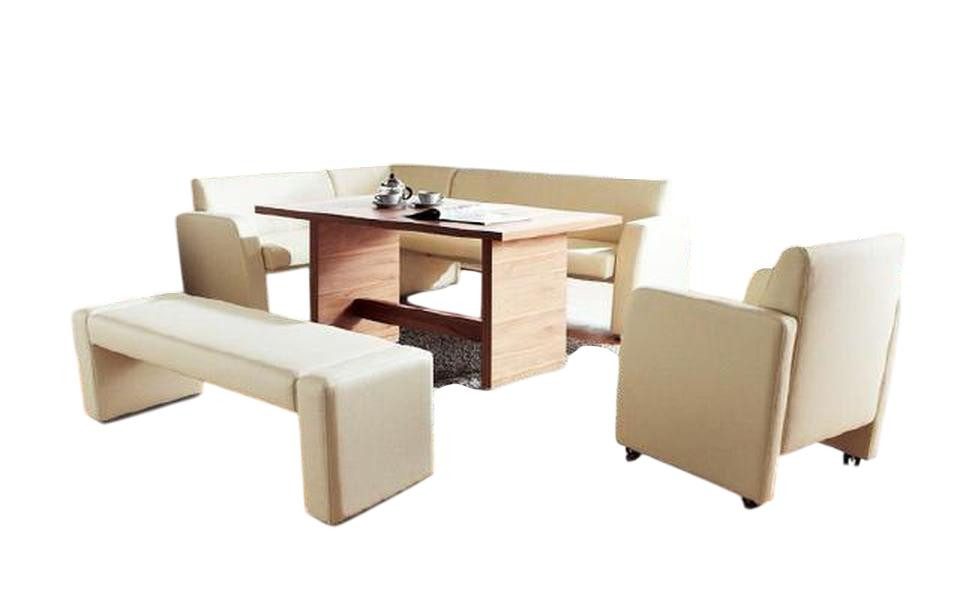 JVmoebel Eckbank Leder Eckbankgruppe Maßanfertigung in elegantem Design (4-St), Made in Europe