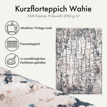 Teppich Kurzflorteppich Wahie 100 Grau 80 x 150 cm, Qiyano, rechteckig, Höhe: 0.12 mm