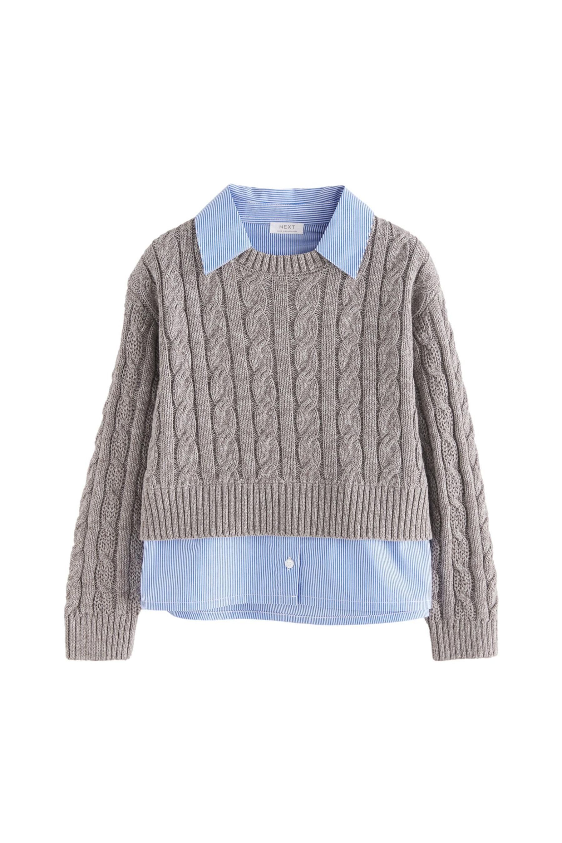 2-in-1-Pullover Pullover im Lagenlook mit Hemdeinsatz