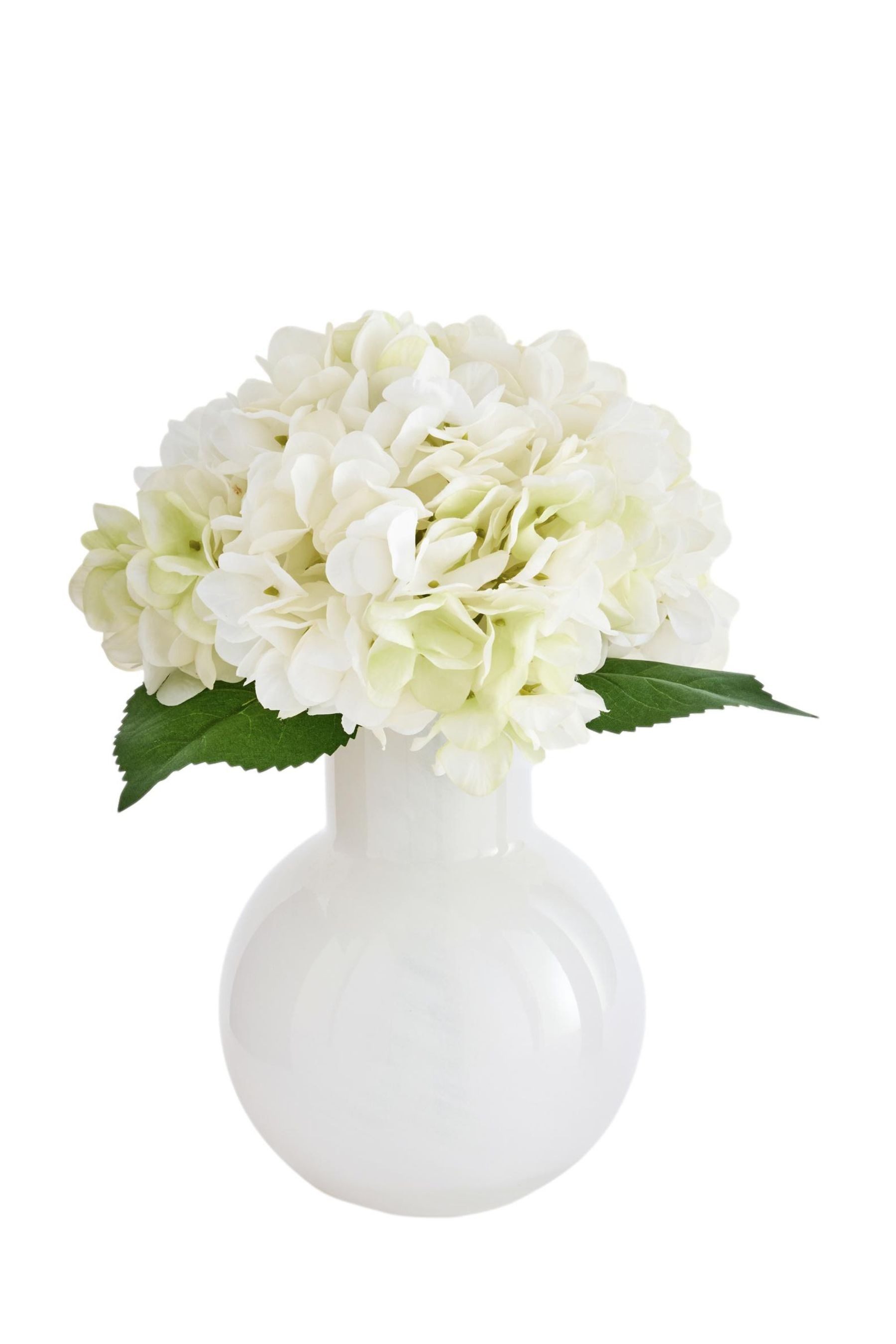 Kunstblume Künstliches Hortensien-Arrangement in Glasvase