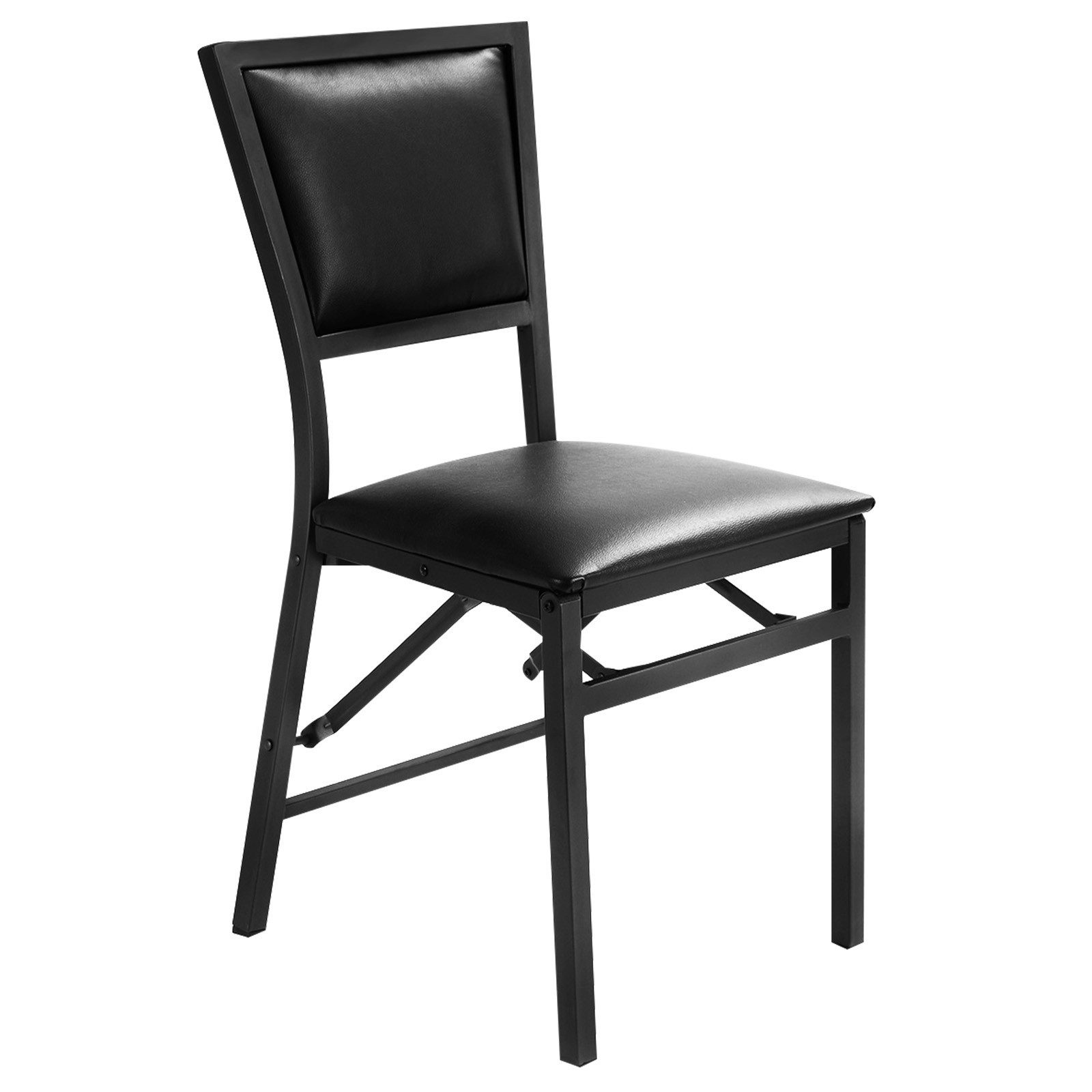 COSTWAY Esszimmerstuhl, 2er Set, klappbare Küchenstühle, gepolstert, Metall