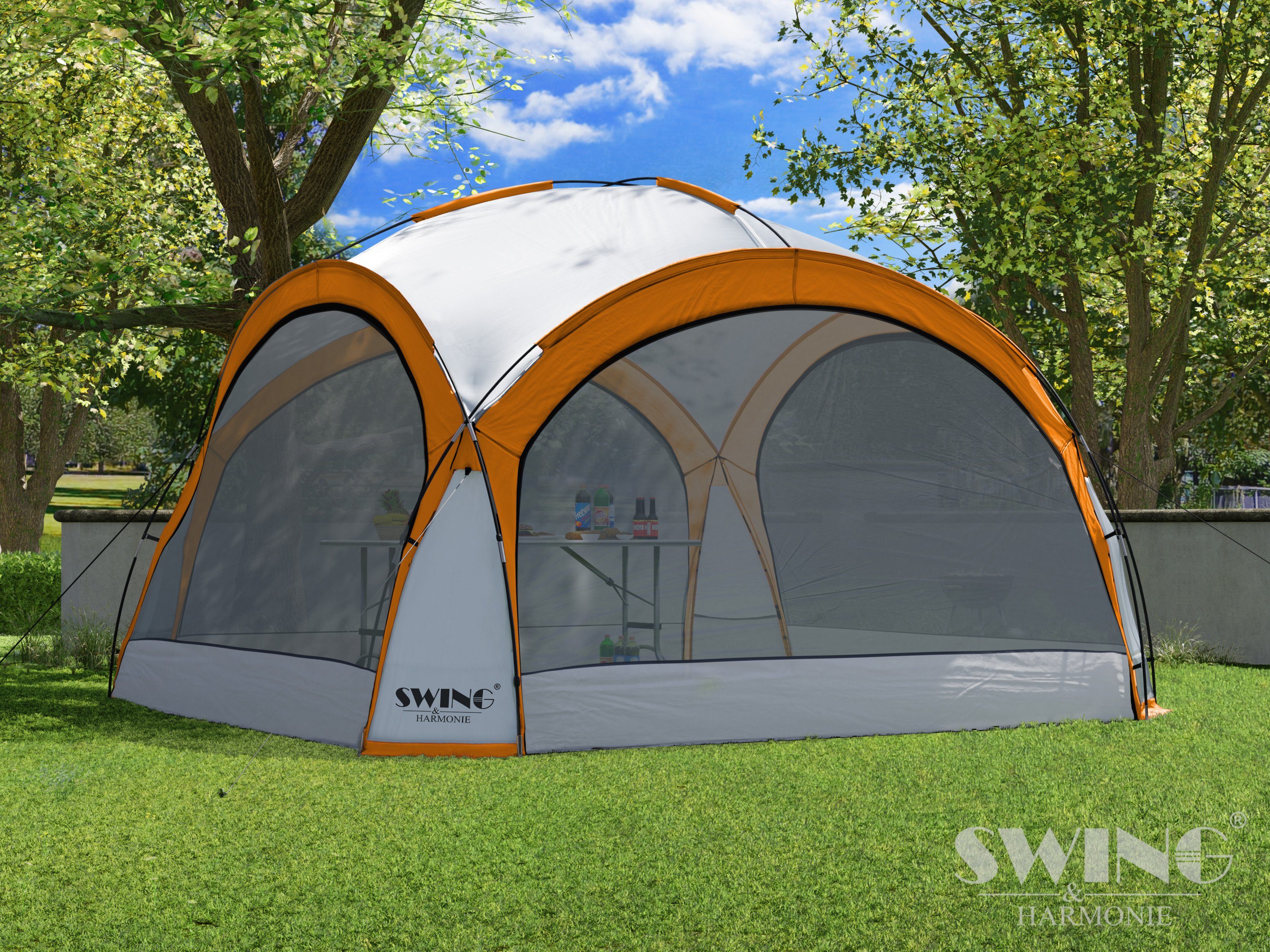 Swing&Harmonie Faltpavillon LED Event Pavillon 3,6 x 3,6m DomeShelter Garten inkl. Solarmodul – Bild 4 von 5