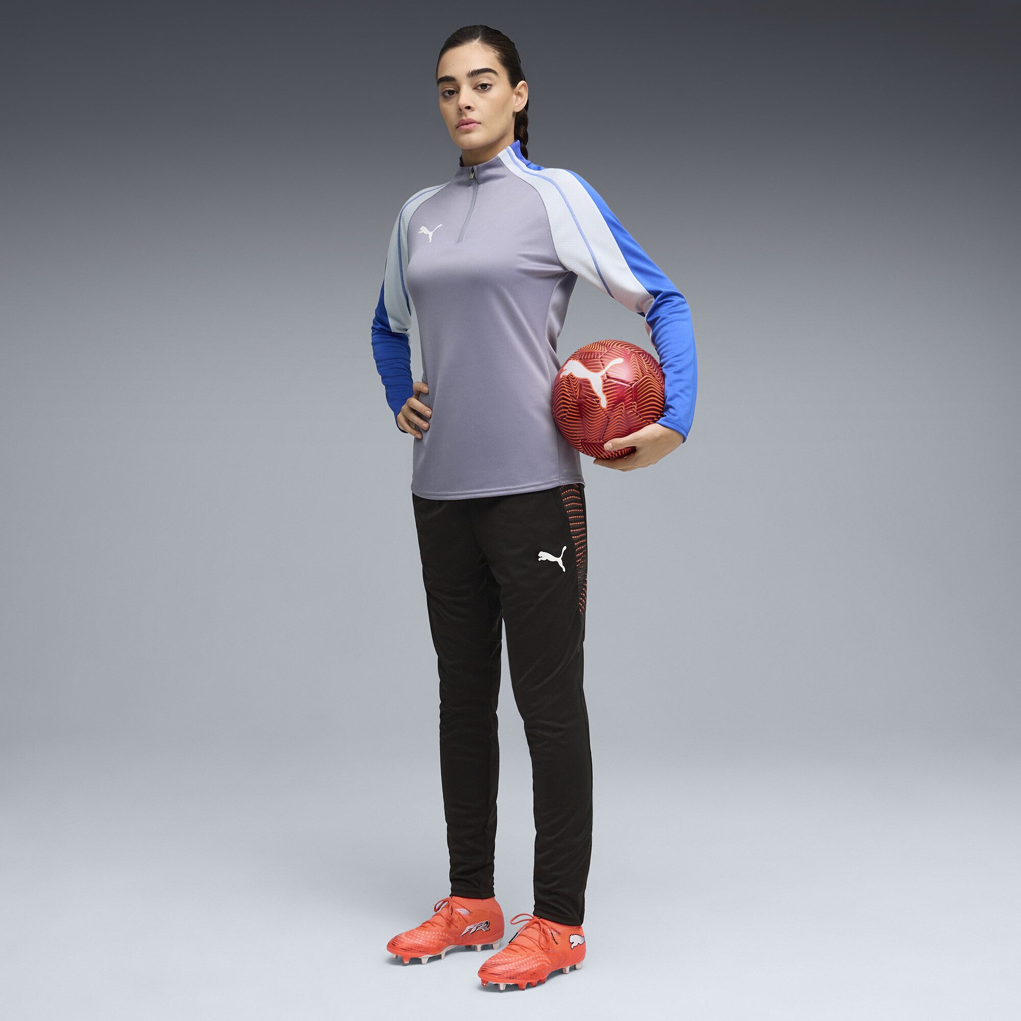 PUMA Trainingsjacke IndividualBLAZE Fußballtop mit viertellangem Reißverschluss
