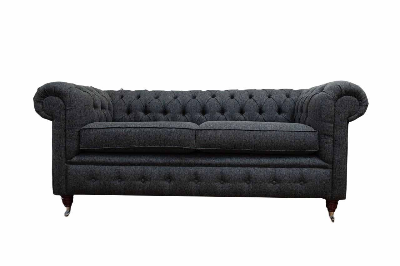 JVmoebel Sofa, Chesterfield Couch Polster Möbel Zweisitzer Couchen Sofas Stoff Grau | Alle Sofas