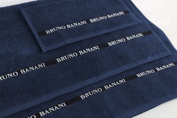 Bruno Banani Handtuch Set Danny, Walkfrottier (Set, 6-St), mit Logostreifen, einfarbiges Handtuch-Set aus 100% Baumwolle