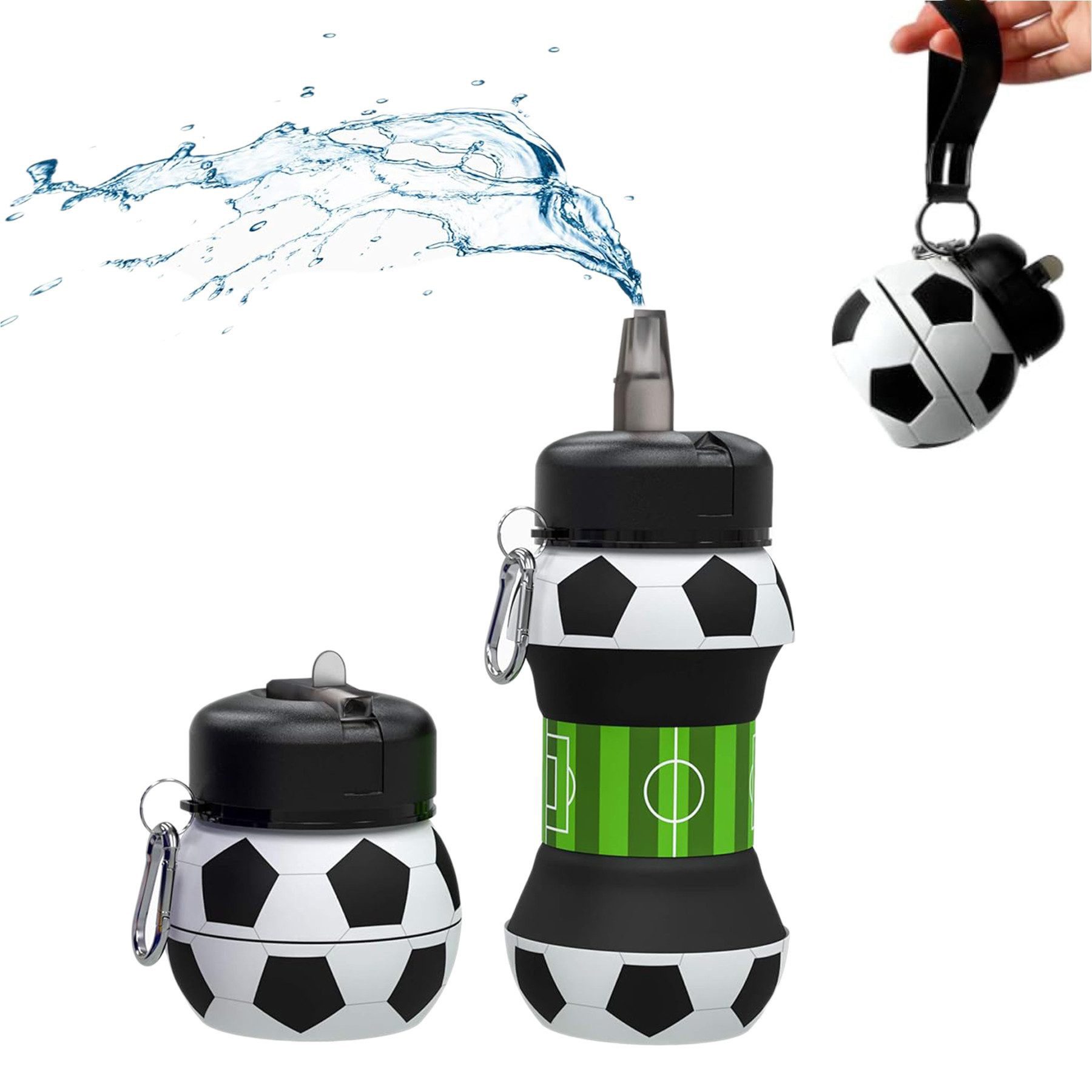 Mutig Trinkflasche Kinder Trinkflasche Auslaufsicher,Fußball-Wasserflasche 550 ml, Sport Wasserflasche, BPA-frei, ideal für Outdoor, Schule und Camping