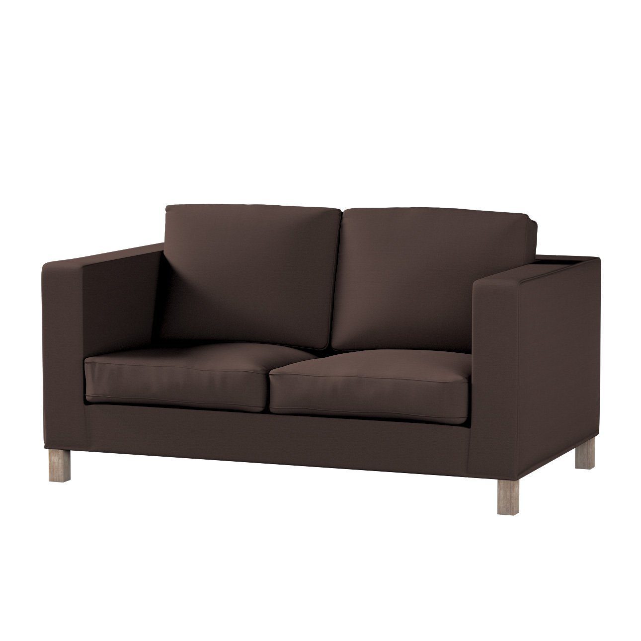 Sofahusse Karlanda 2-Sitzer Sofa nicht ausklappbar kurz, Cotton Panama, Dekoria Kaffee | Sofahussen