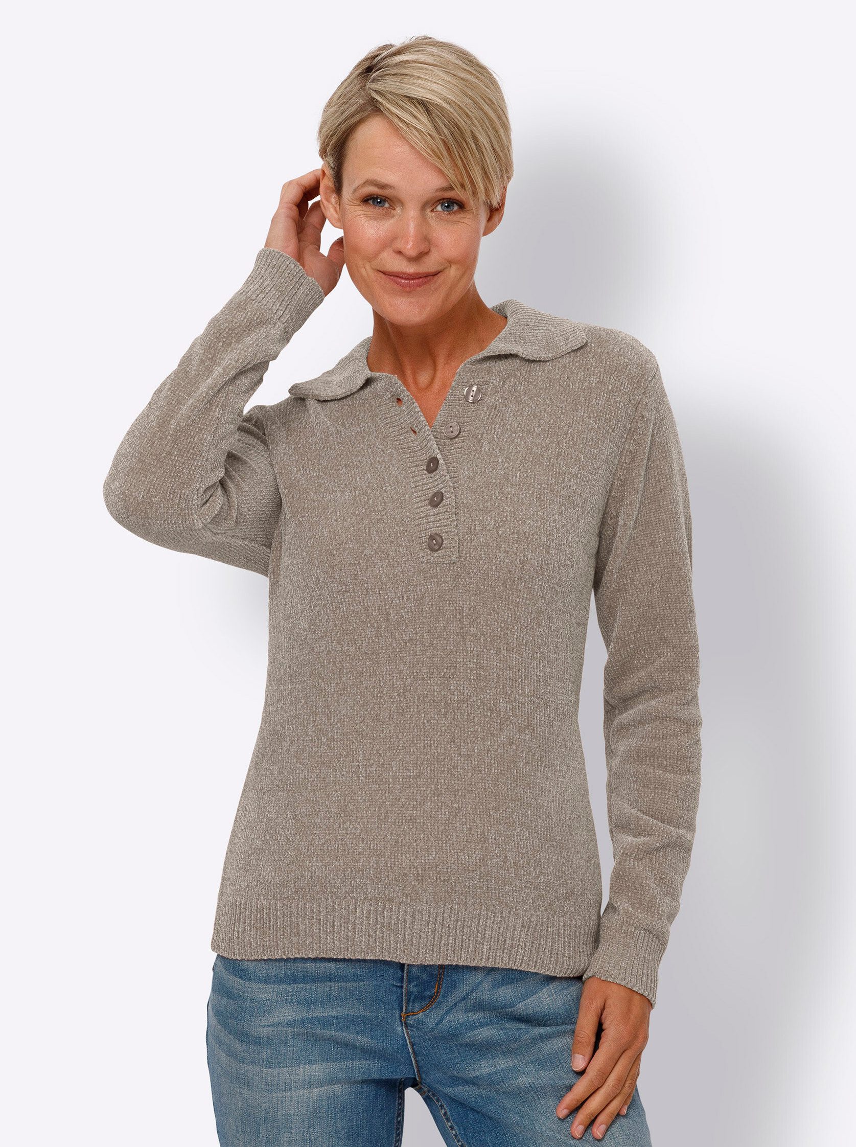 Sieh an! Strickpullover Polopullover . günstig online kaufen