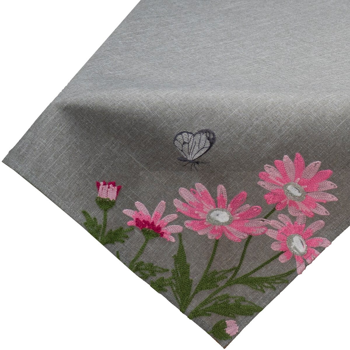 matches21 HOME & HOBBY Tischdecke Tischdecke DAVINA Stickerei Blüten pink P günstig online kaufen