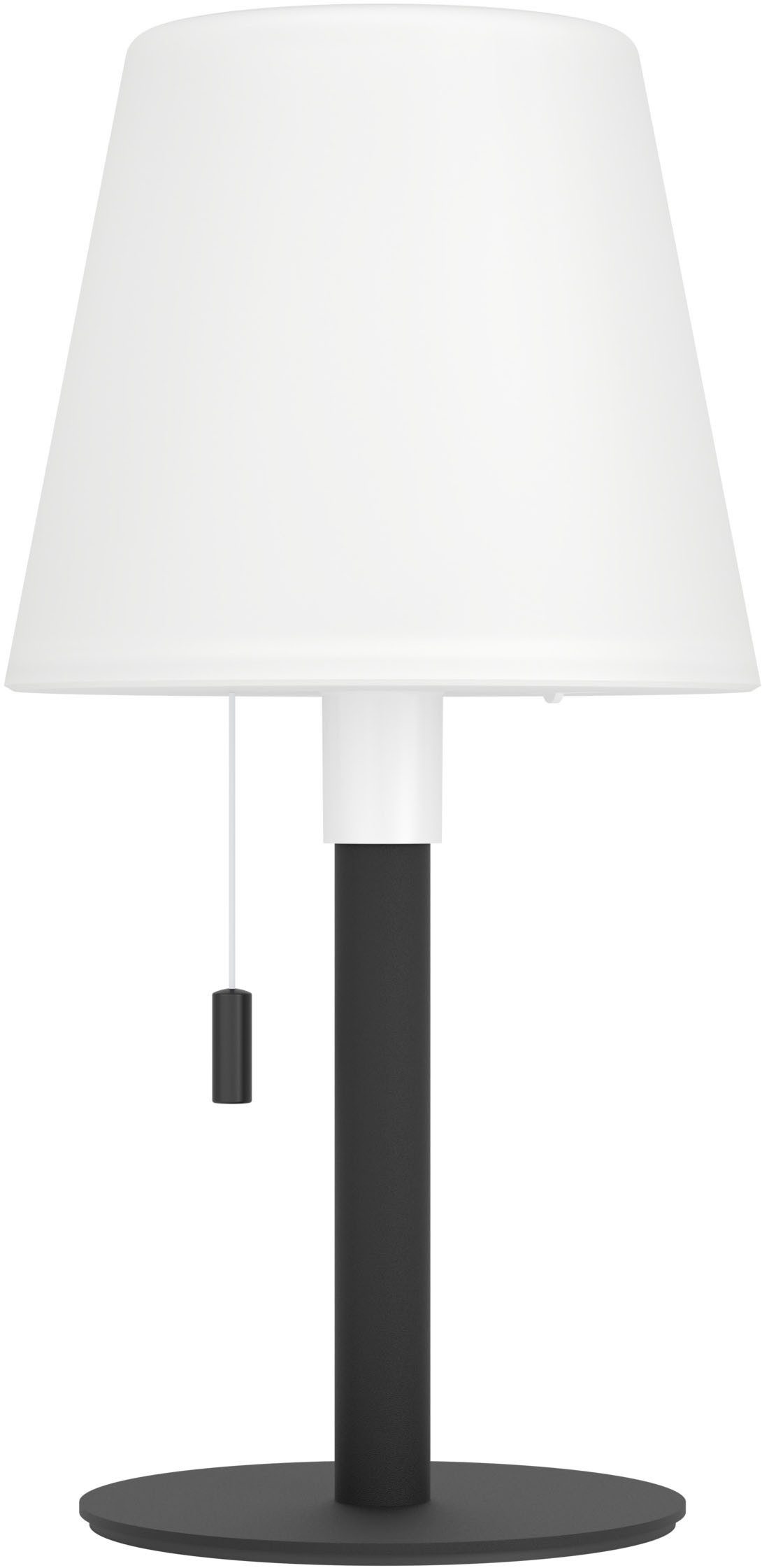 EGLO Tischleuchte MONTAPALMA Tischlampe - Stahl - SOLAR-LED - 2,2W - IP54, Dimmfunktion, Ein-/Ausschalter, Farbwechsel, RGB, USB-Anschluss mit Ladefunktion, mehrere Helligkeitsstufen, LED fest integriert, Warmweiß, RGB, Akku Tischleuchte, Außentischleuchte, Gartenlampe, H30 x Ø15 cm