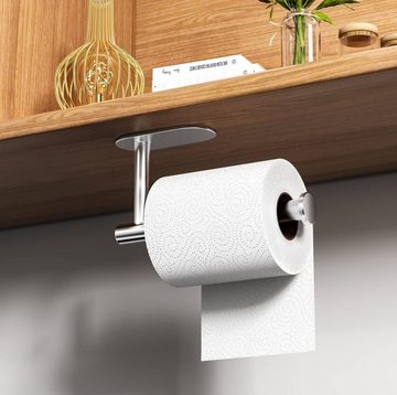 Ailiebe Design Toilettenpapierhalter Selbstklebend inkl. Sekundenkleber Installation ohne Bohren (Produktmaße: ca. 16 x 8,2 x 2,51 cm), Edelstahl Rollenhalter Papierrollenhalter WC Badezimmer Küche Silber