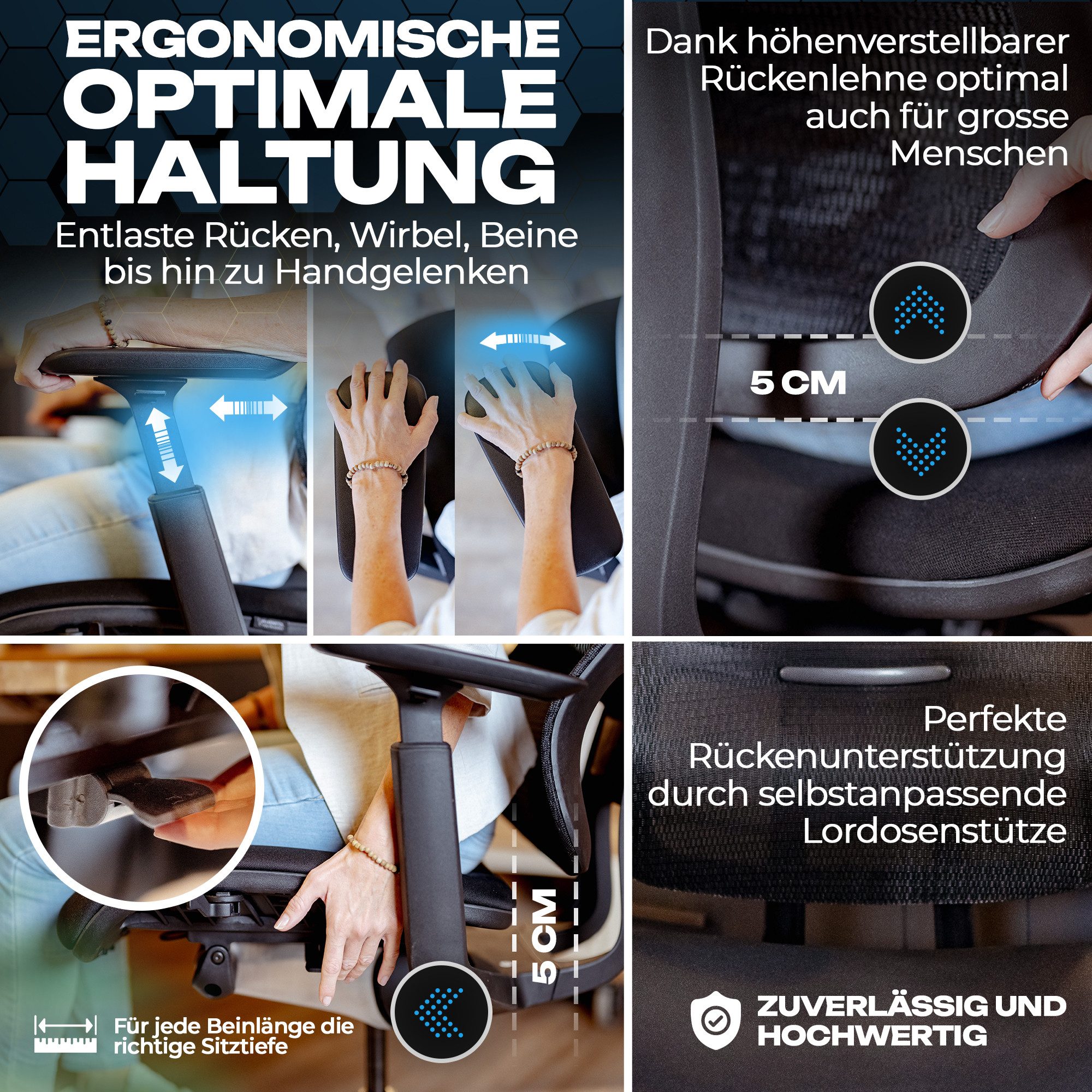 VALKENSTOL Bürostuhl VALKENSTOL M6 Ergonomischer Chefsessel günstig online kaufen