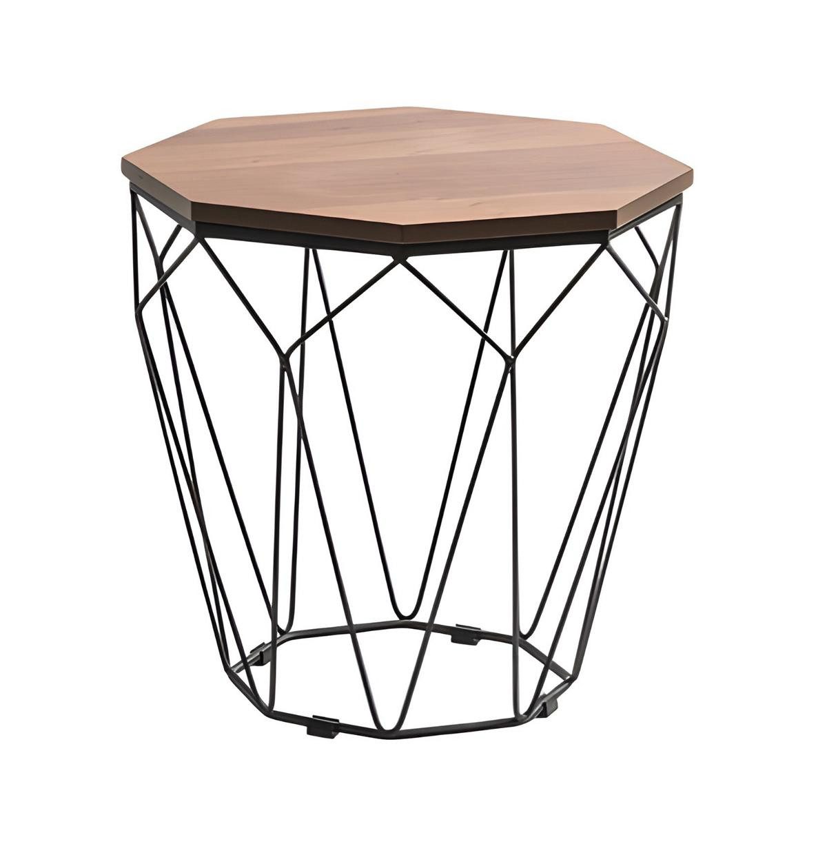 JVmoebel Couchtisch Moderner Couchtisch mit Holzplatte und Metallgestell in Diamantform (Packung, Maße Couchtisch), Made in Europe