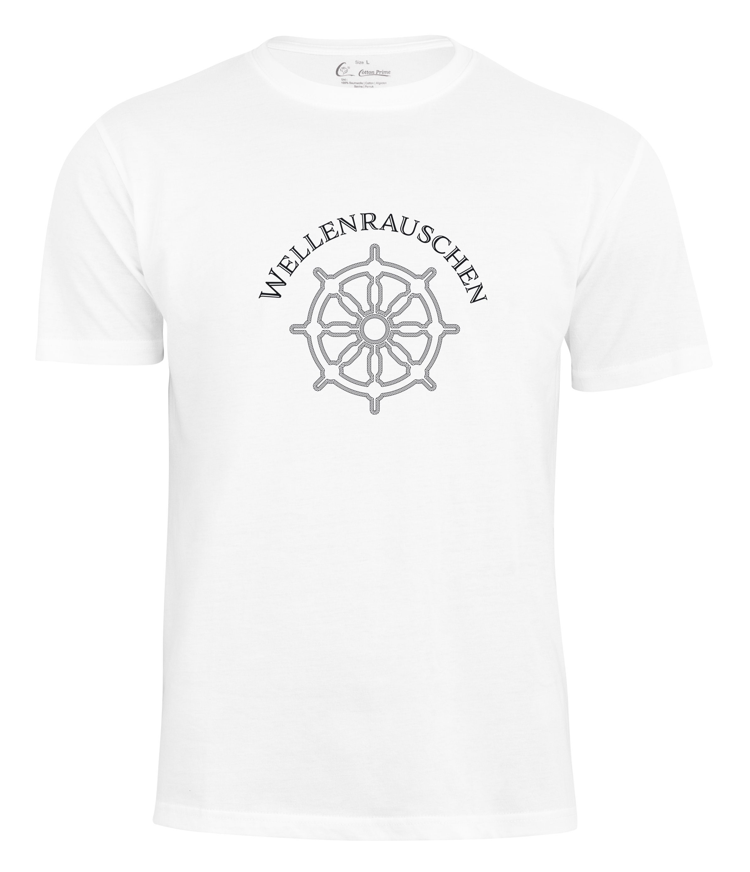 Weiss Wellenrauschen Cotton Prime® T-Shirt -