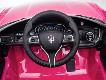 TPFLiving Elektro-Kinderauto Maserati Ghibli mit Fernbedienung - 2 x 12 Volt - 4,5Ah-Akku, Belastbarkeit 30 kg, Kinderfahrzeug mit Soft-Start und Bremsautomatik - Farbe: pink