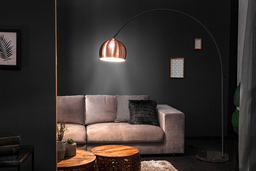 riess-ambiente Bogenlampe LOUNGE · Leuchtmittel, ohne / · cm Metall verstellbar Wohnzimmer · DEAL Design 170-210 kupfer schwarz, Modern