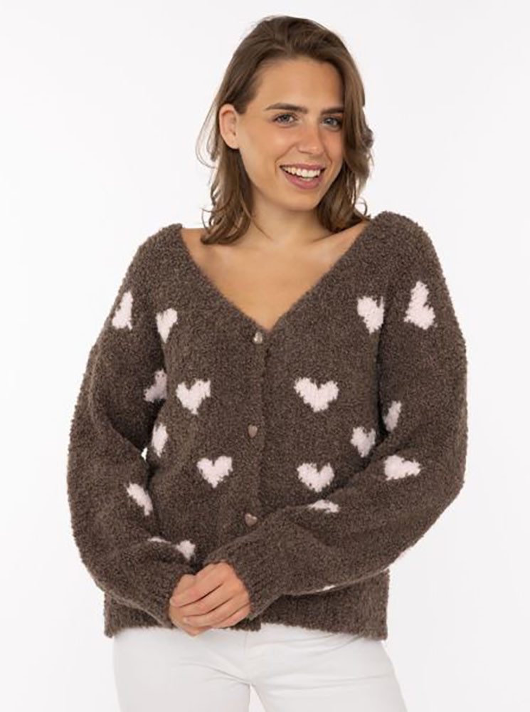 Zwillingsherz Cardigan "Herzen" mit Wollanteil, Herzen und Knöpfen günstig online kaufen