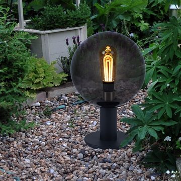Globo Sockelleuchten, Leuchtmittel nicht inklusive, Wegeleuchte Außen anthrazit Sockelleuchte Gartenlampe rauchfarben IP44