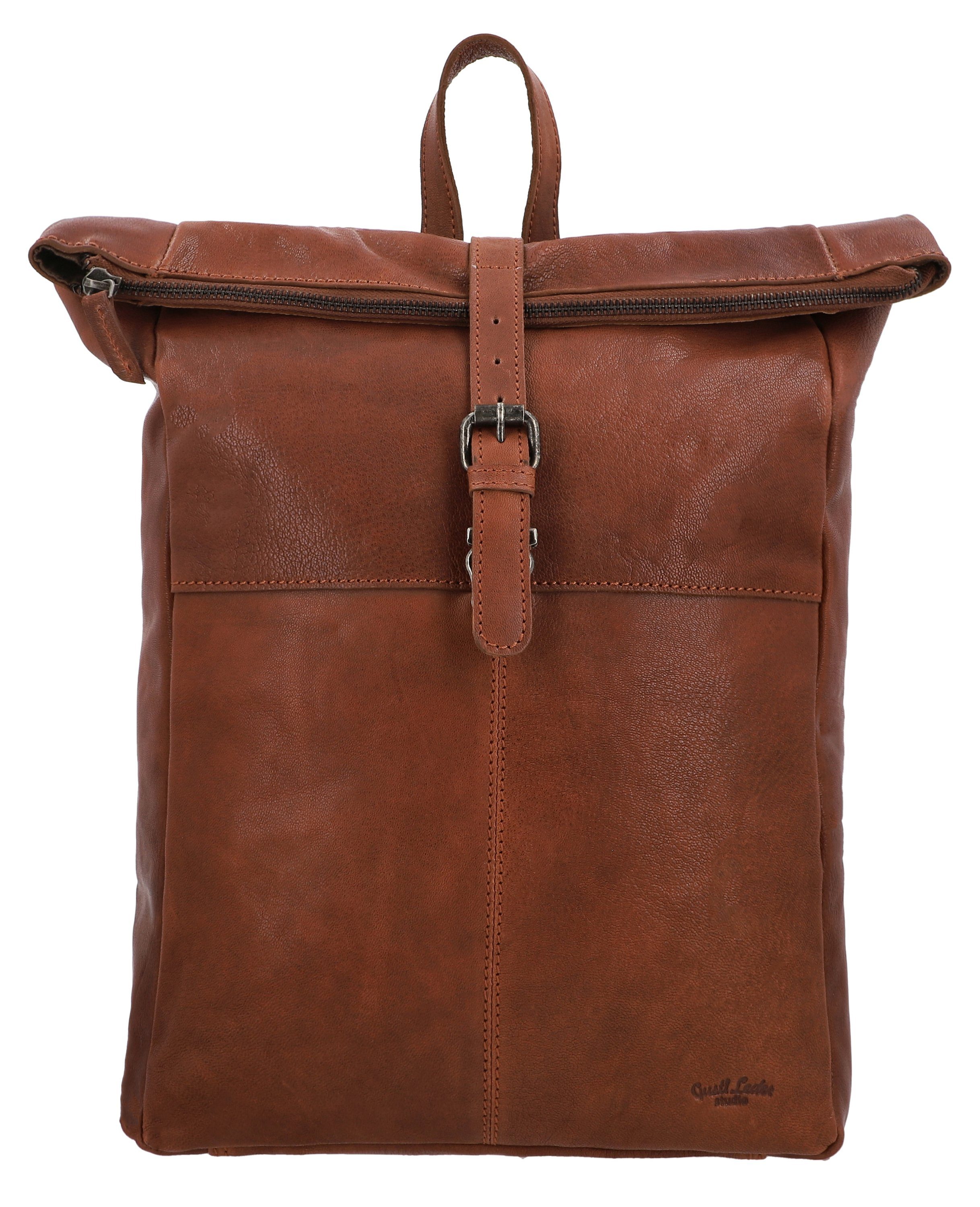 Gusti Leder Rucksack Gusti Leder Rucksack Valja (1-tlg), Rucksack Lederrucksack Vintage Wanderrucksack Braun Leder