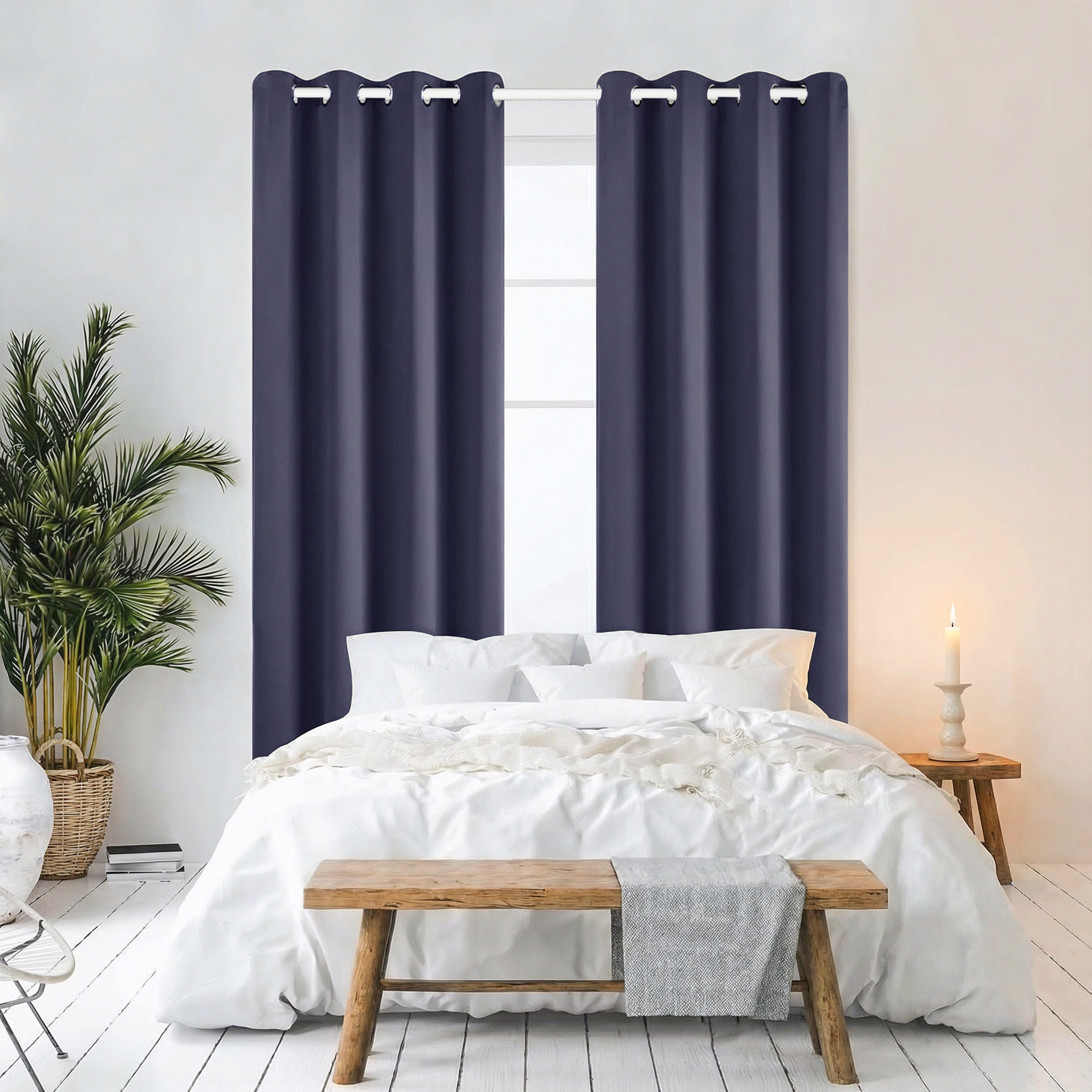 Cozyor Verdunkelungsvorhang 2er-Set inkl. 2 Magnethalter, thermoisolierend, Gardinen blickdicht (2 St), Ösen, verdunkelnd, Mikrofaser Polyester, Gardinen Thermo – Bild 5 von 5