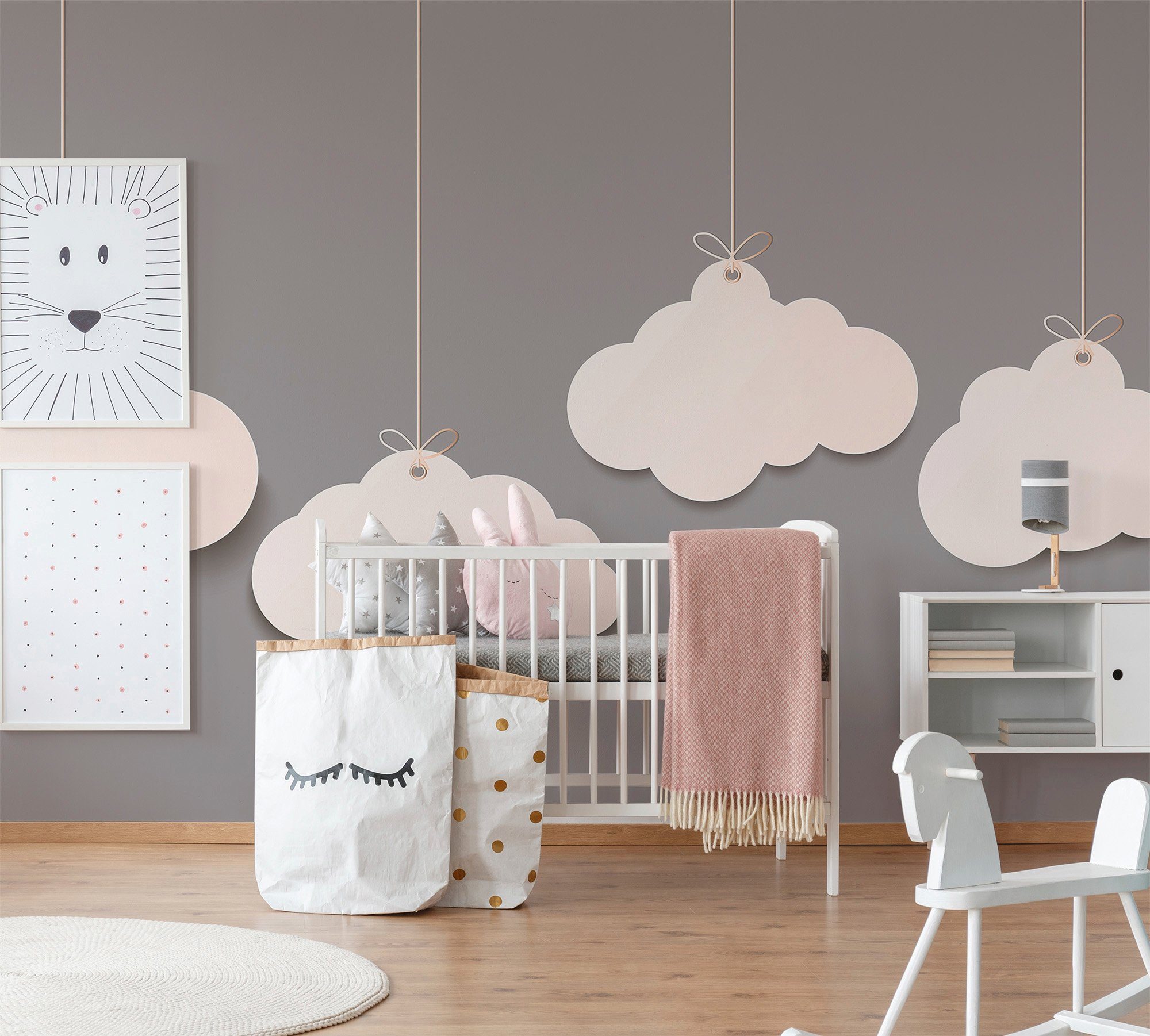 Fototapete Schräge, Decke Wand, Vlies, Clouds living glatt, St), (5 walls 2, Designwalls