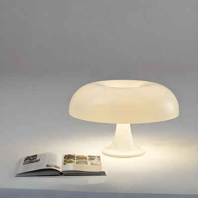 HS.SUPPLY LED Nachttischlampe Pilzlampe, Retro Lampe, minimalistische LED-Tischlampe weiß, LED fest integriert, Tageslichtweiß, perfekt für Schlafzimmerdekoration, Wohnzimmerdekoration, Dekoration