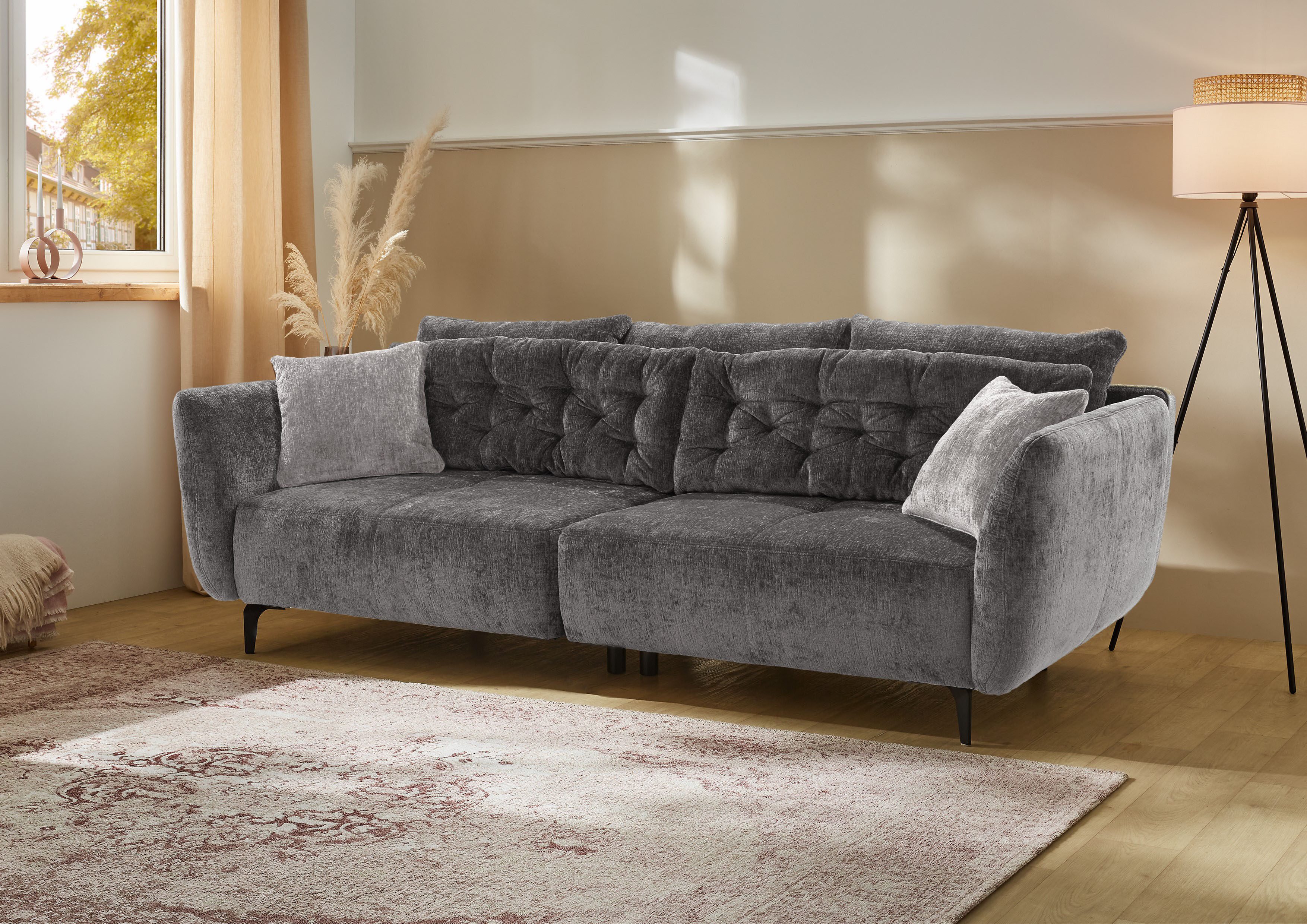 Jockenhöfer Gruppe Big-Sofa Spa, B: 251 cm, im Retrolook mit 7 Kissen