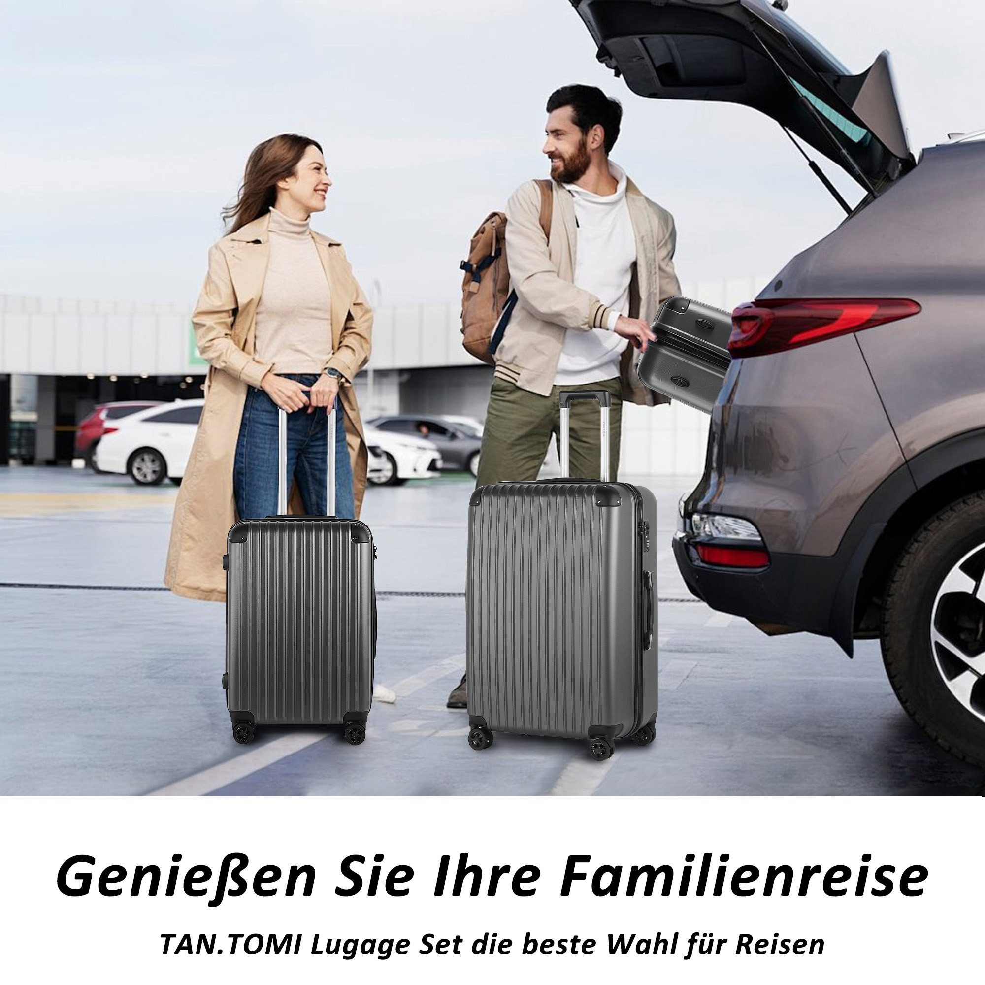 TAN.TOMI Kofferset 3-Tlg Handgepäck Kofferset Reisekoffer ABS Hartschale Tr günstig online kaufen