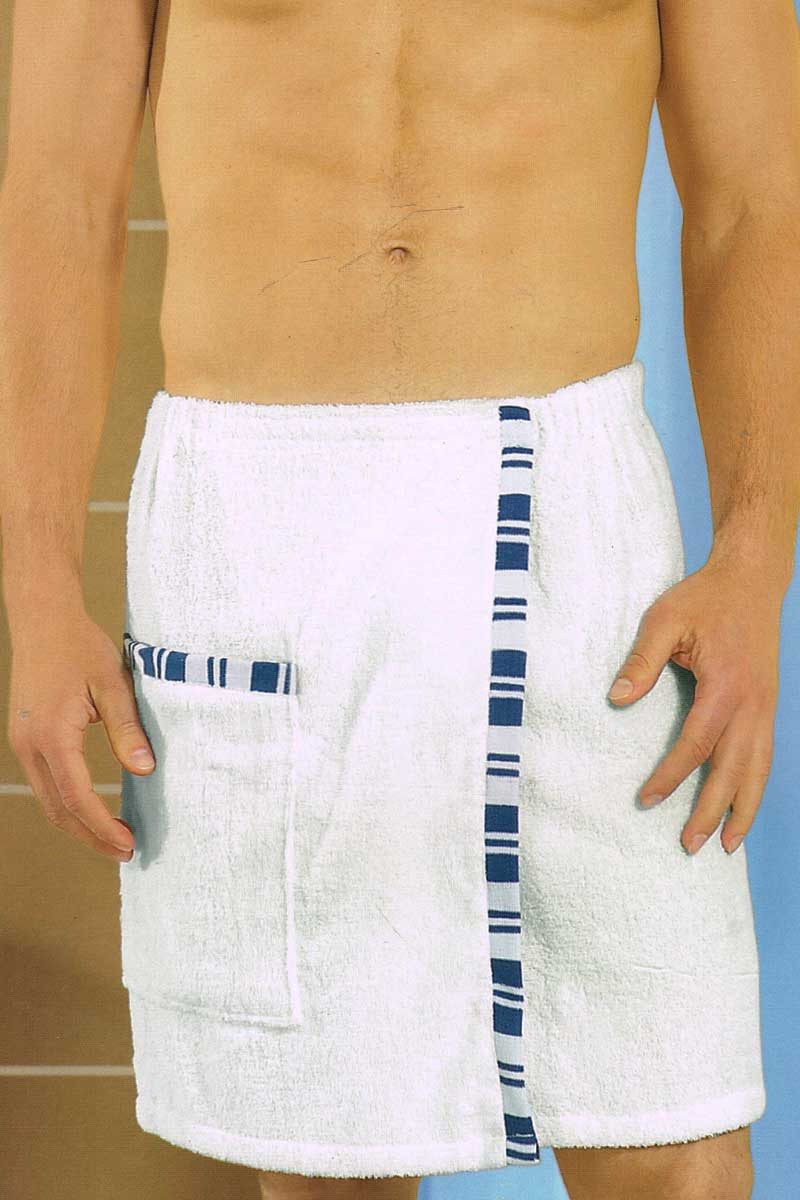 Miomare Kilt Miomare Herren Saunakilt Baumwolle weich verstellbar mit Tasche, Baumwolle