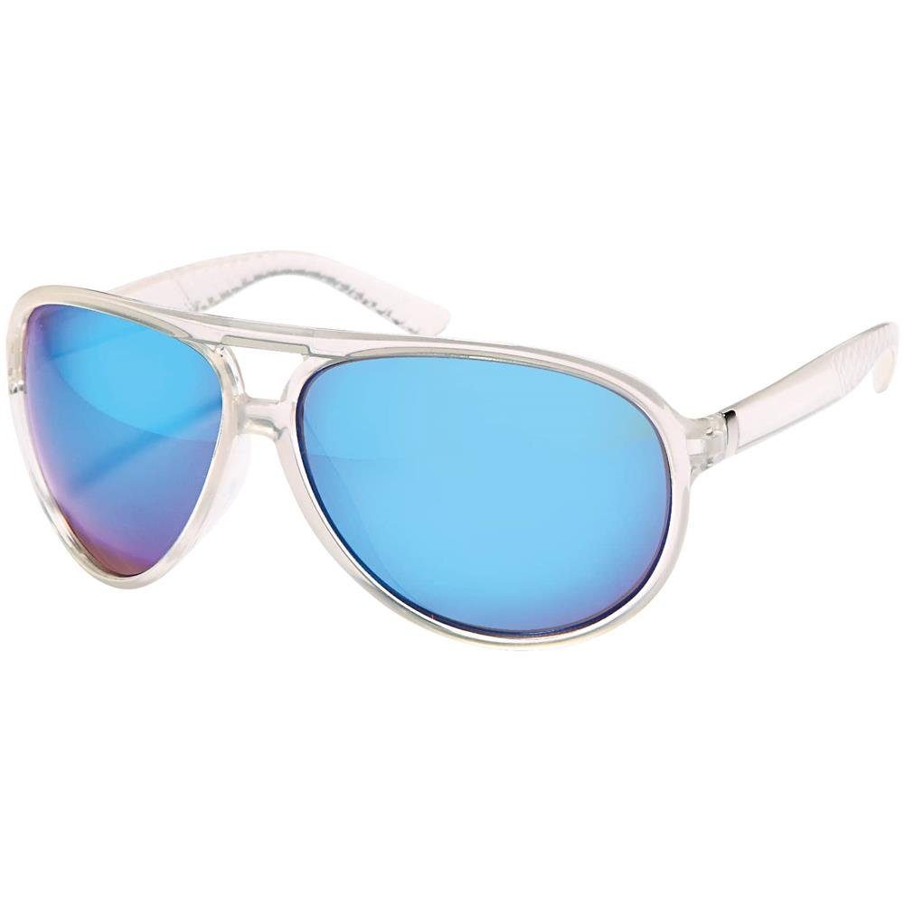 BEZLIT Eyewear Pilotenbrille Piloten Designer Damen Sonnenbrille (1-St) mit schwarzen Linsen Blau Weiß