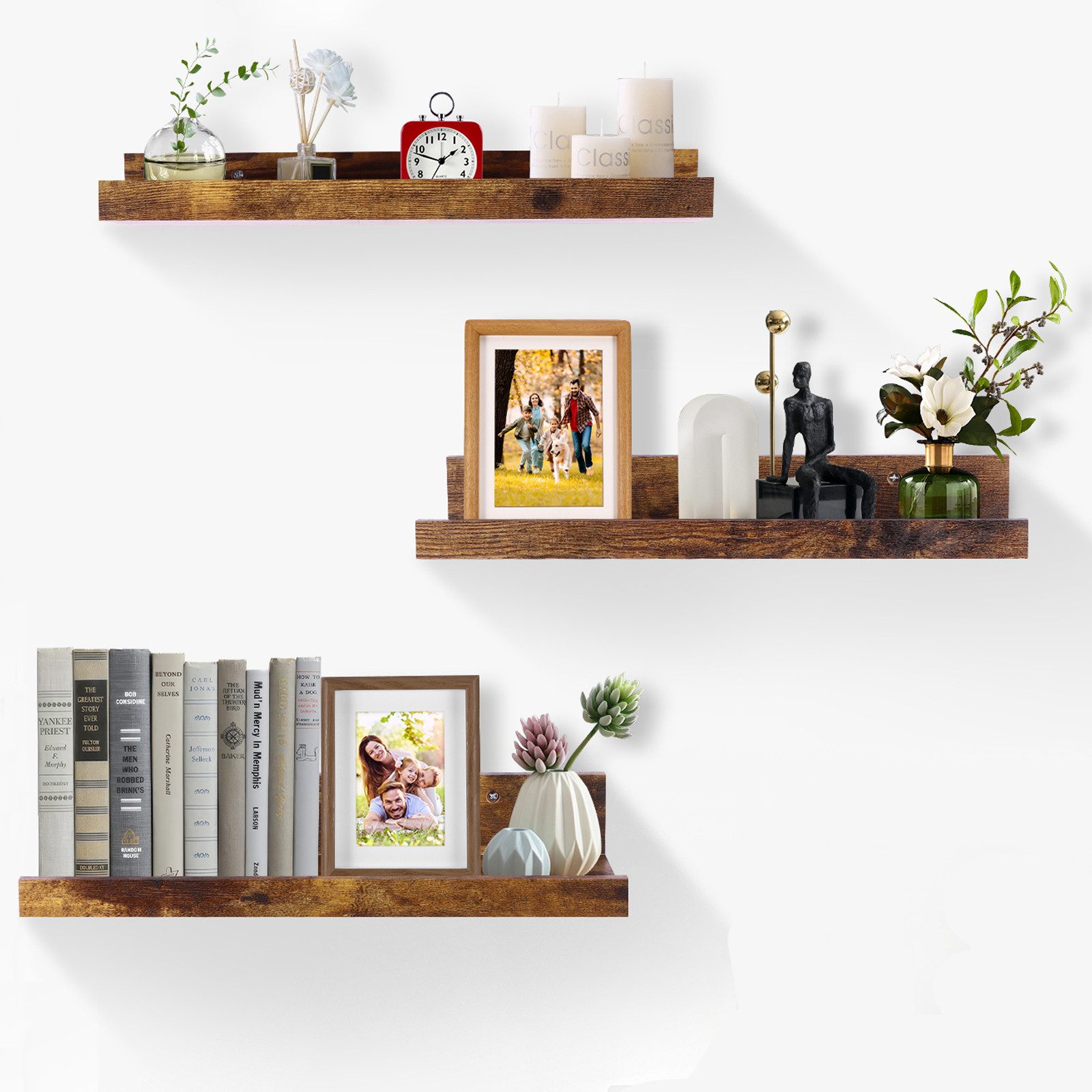 BlingBin Wandregal 3 Stück Schweberegale für die Wand,Hängeregal Holz, Bild günstig online kaufen