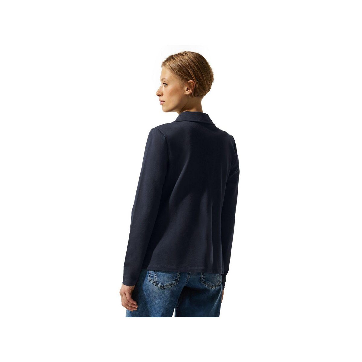 STREET ONE Strickjacke passform deep textil (1-tlg) blue blau