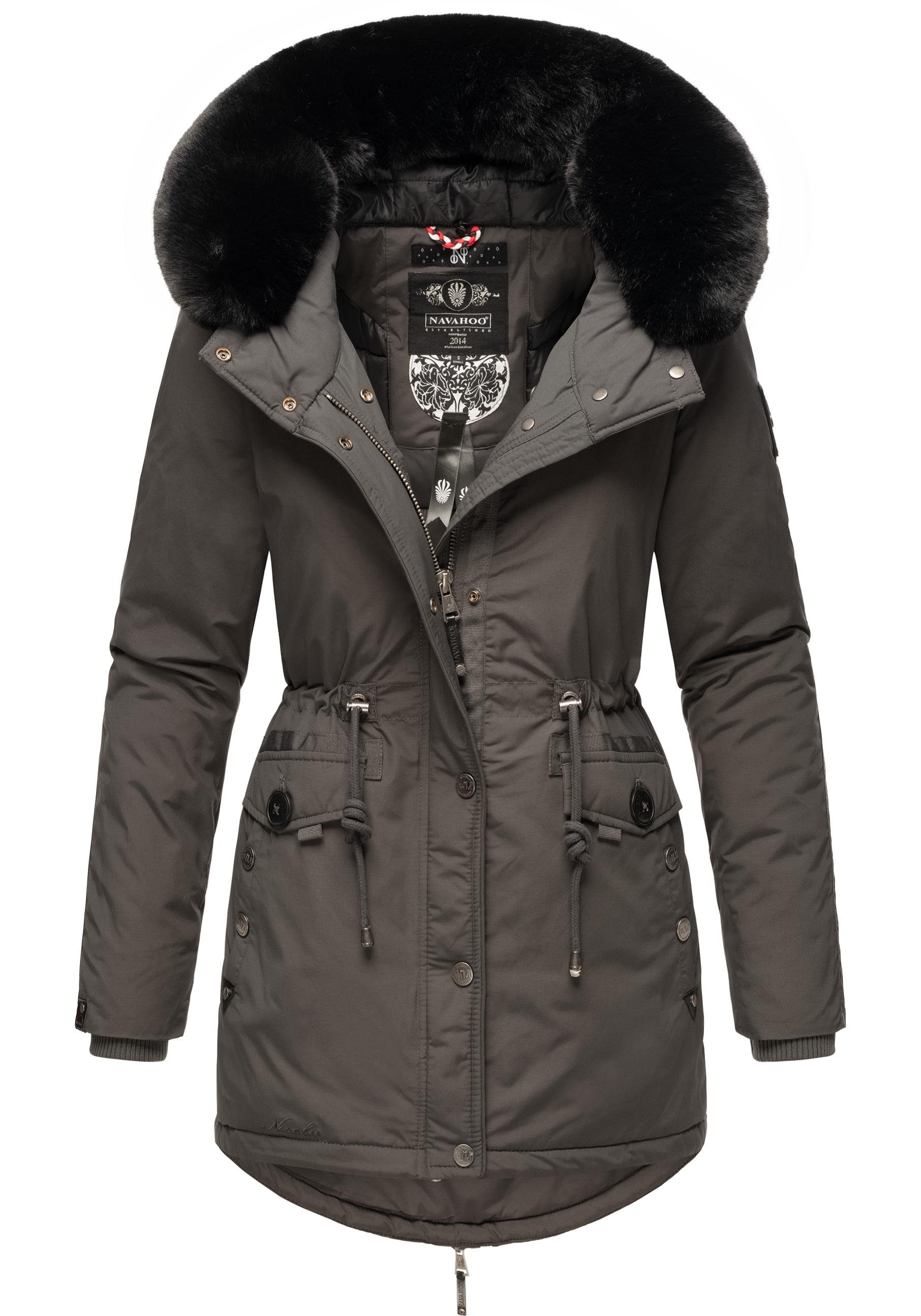 Navahoo Wintermantel Sweety Deluxe modischer Winterparka mit großer doppelter Kapuze