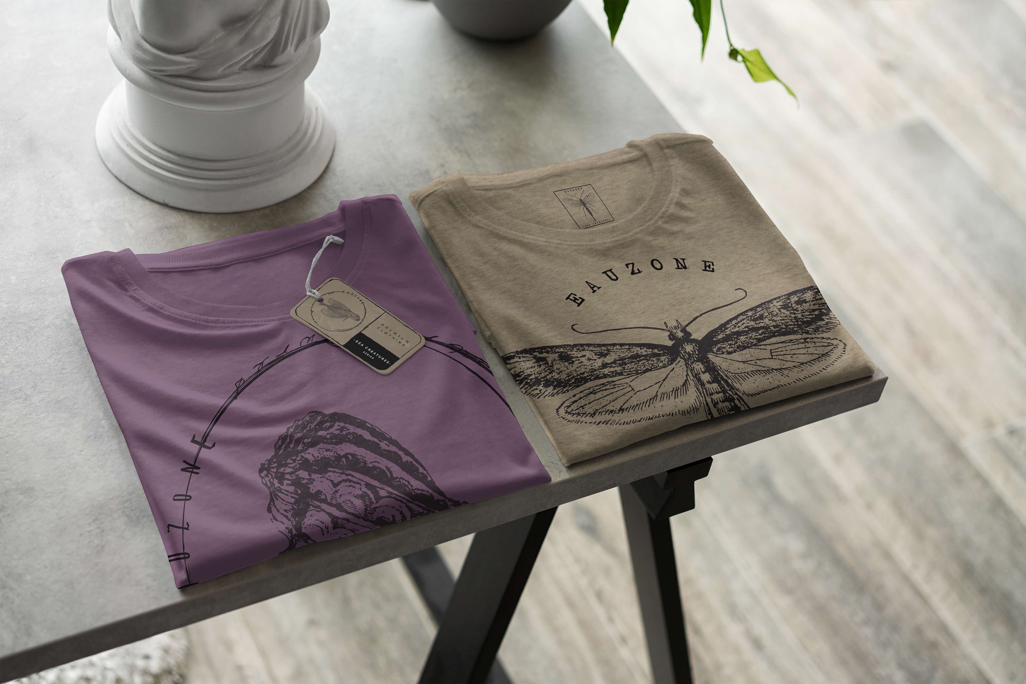 Sinus Art T-Shirt T-Shirt Tiefsee sportlicher Schnitt / und Fische Struktur Sea feine Creatures, - Sea Shiraz 072 Serie