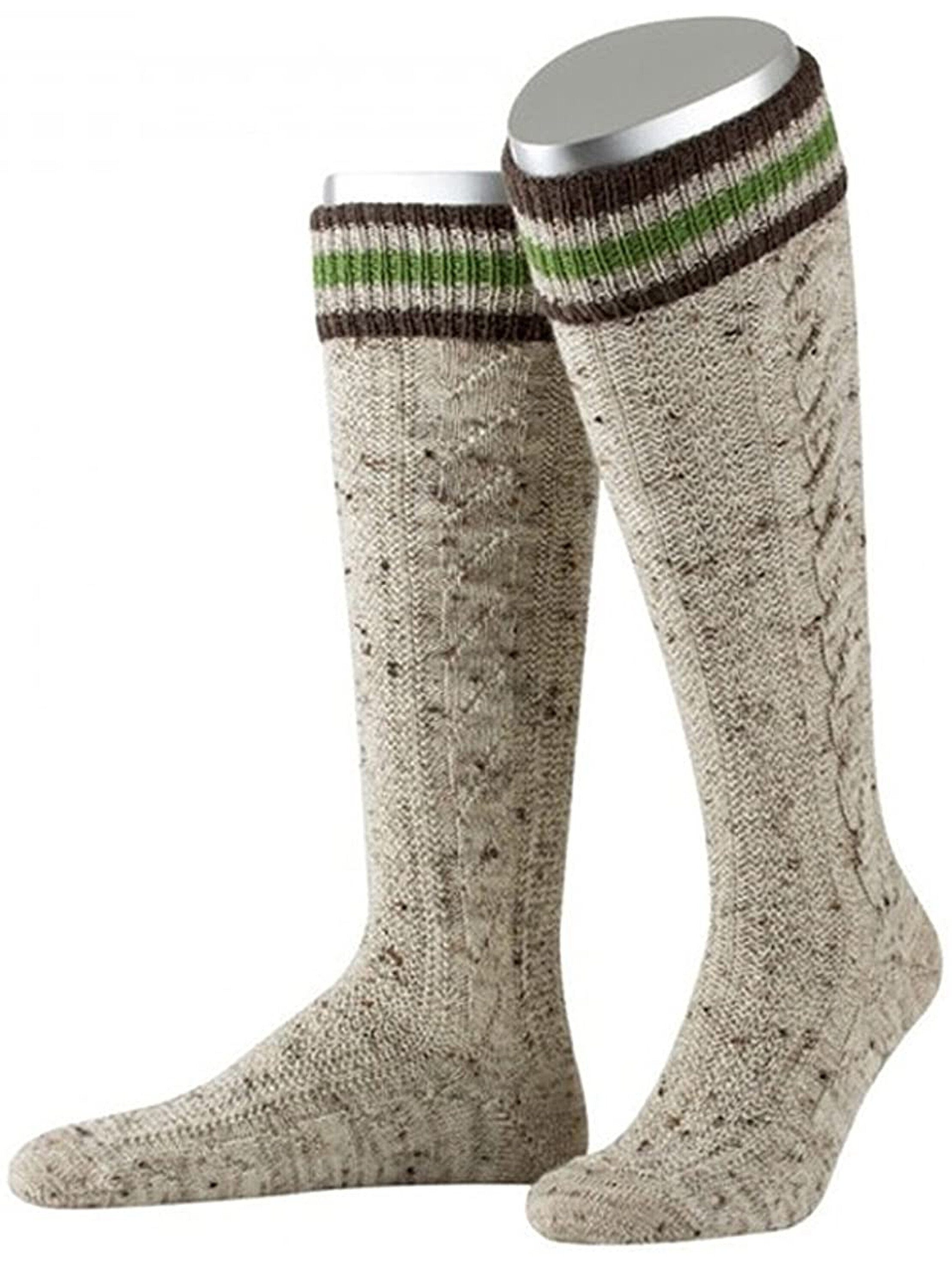 Almbock Trachtensocken Kniestrumpf Bert (1-Paar) handverarbeitet (braun meliert)