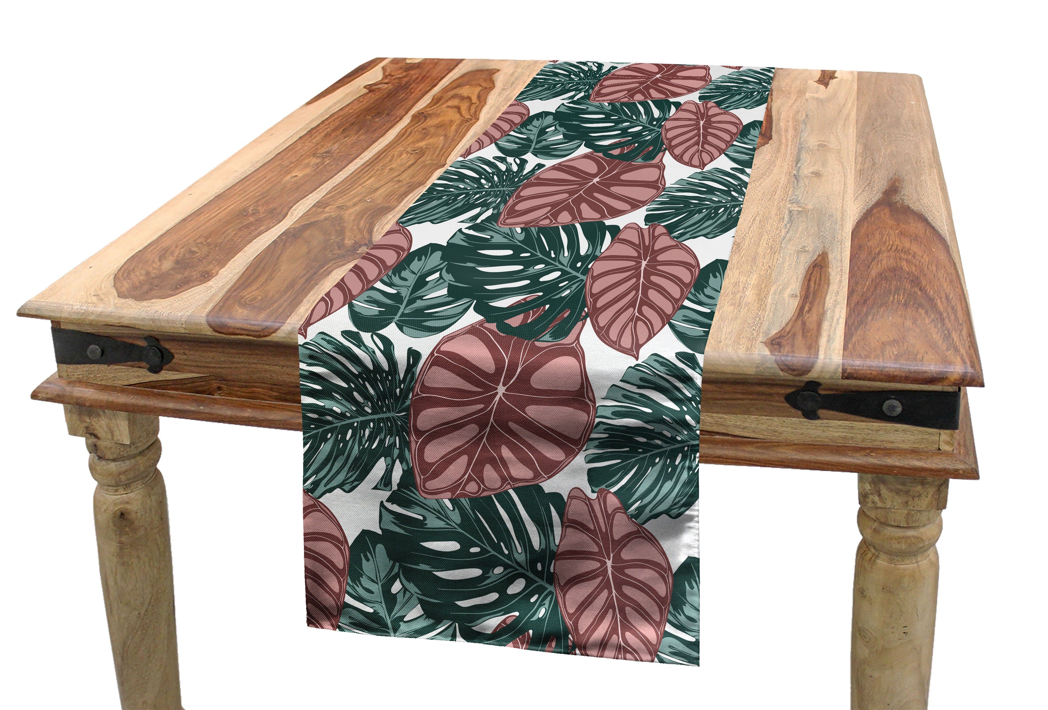 Abakuhaus Tischläufer Silhouetten Esszimmer Tischläufer, Dekorativer Rechteckiger von Küche Aloha Philodendron