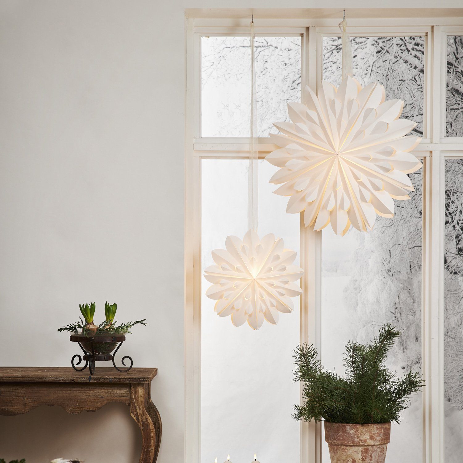 STAR TRADING Papierstern Papierstern Weihnachtsstern hängend D: 60cm Fensterschmuck Faltstern – Bild 3 von 5