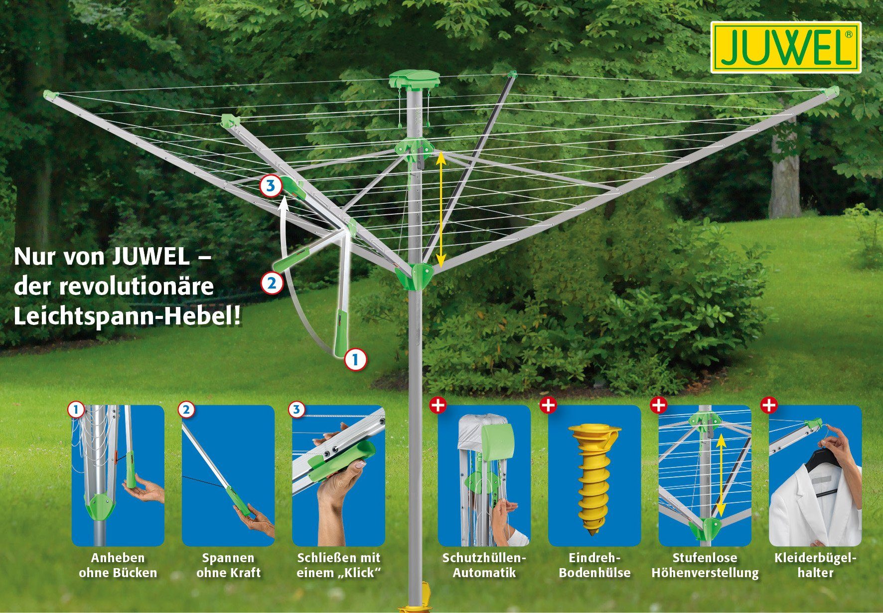 Juwel Wäschespinne Juwel Wäschespinne Novaplus 600 Lift Рама для сушки белья + Spannautomatik