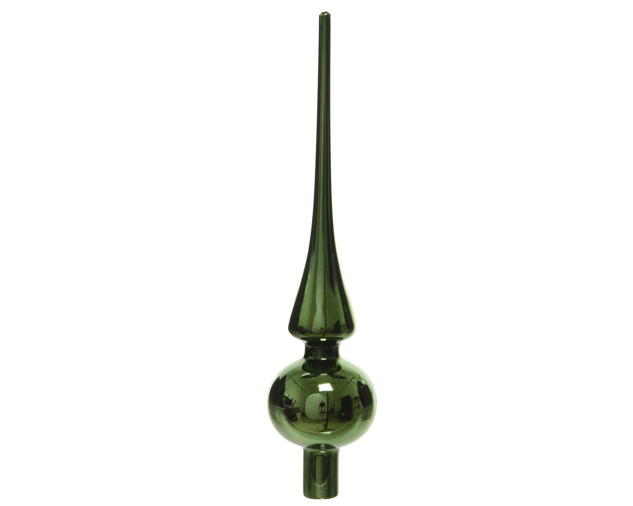 Kaemingk Christbaumspitze, Christbaumspitze Glas 26cm piniengrün glänzend