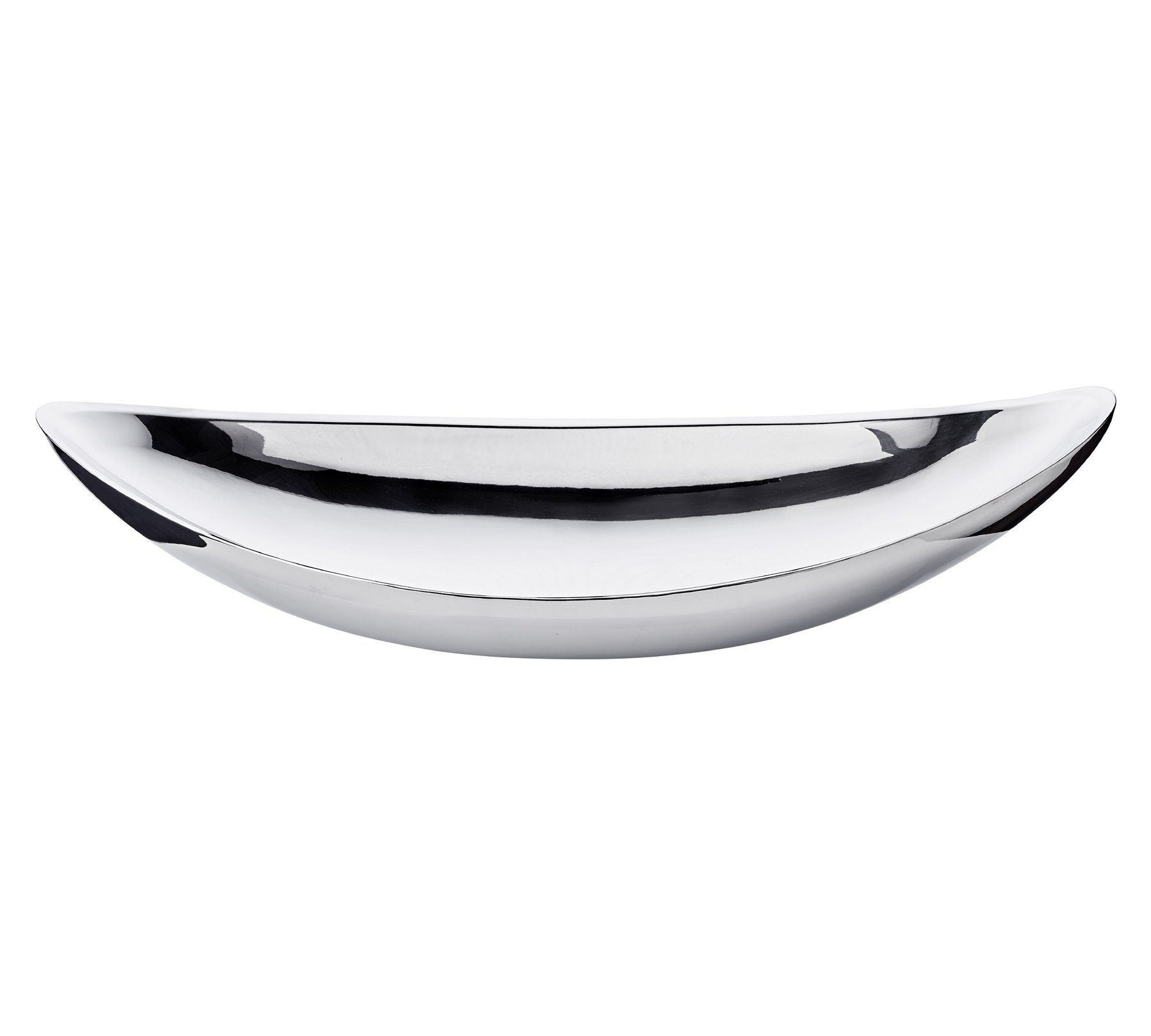 EDZARD Servierschale Halifax, Edelstahl, Schale, oval, Silber-Optik, hochglanzpoliert, H 11 cm