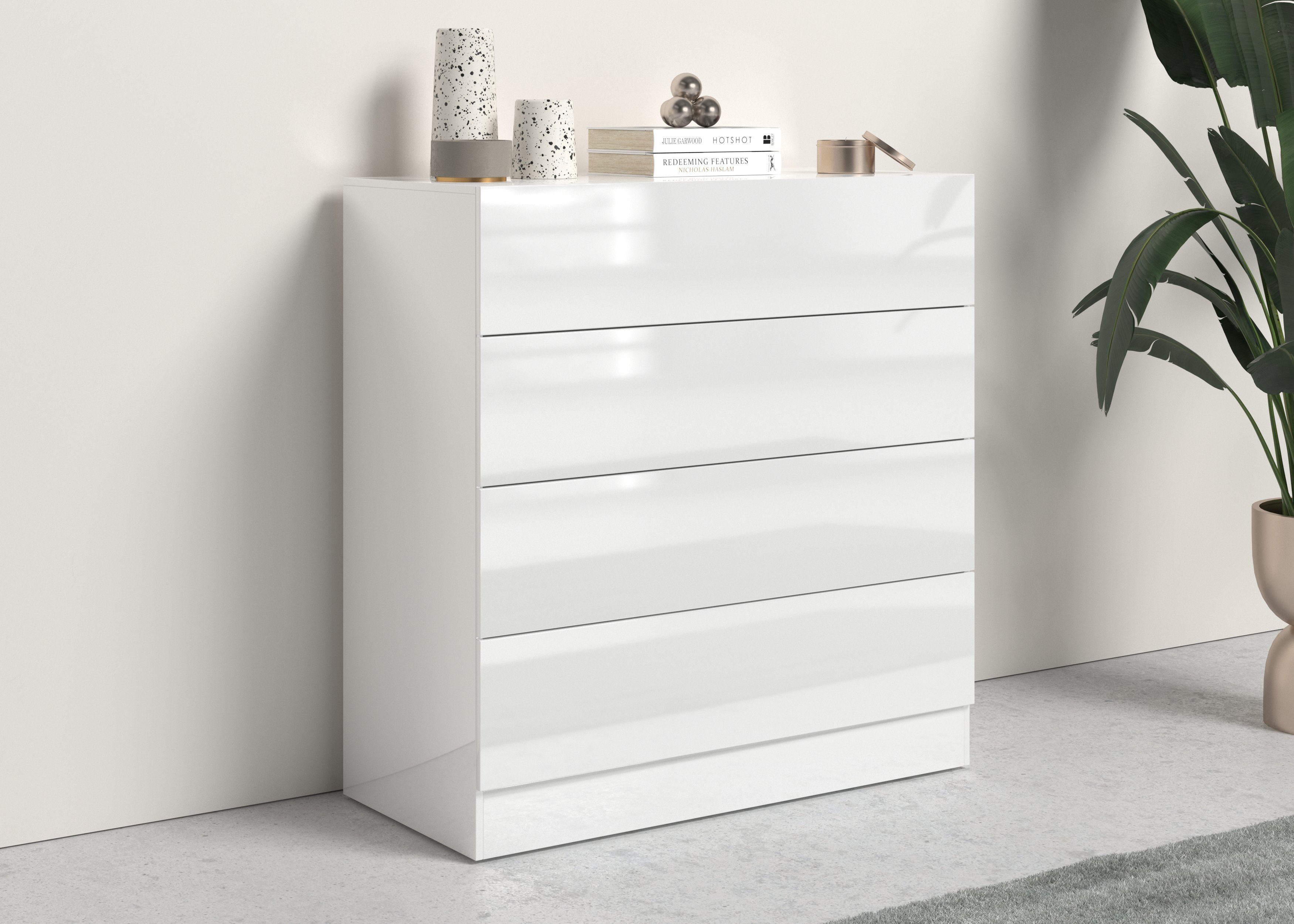 borchardt Möbel Kommode Vaasa, Breite 76cm, Höhe 79cm, grifflos, Breite 76 cm