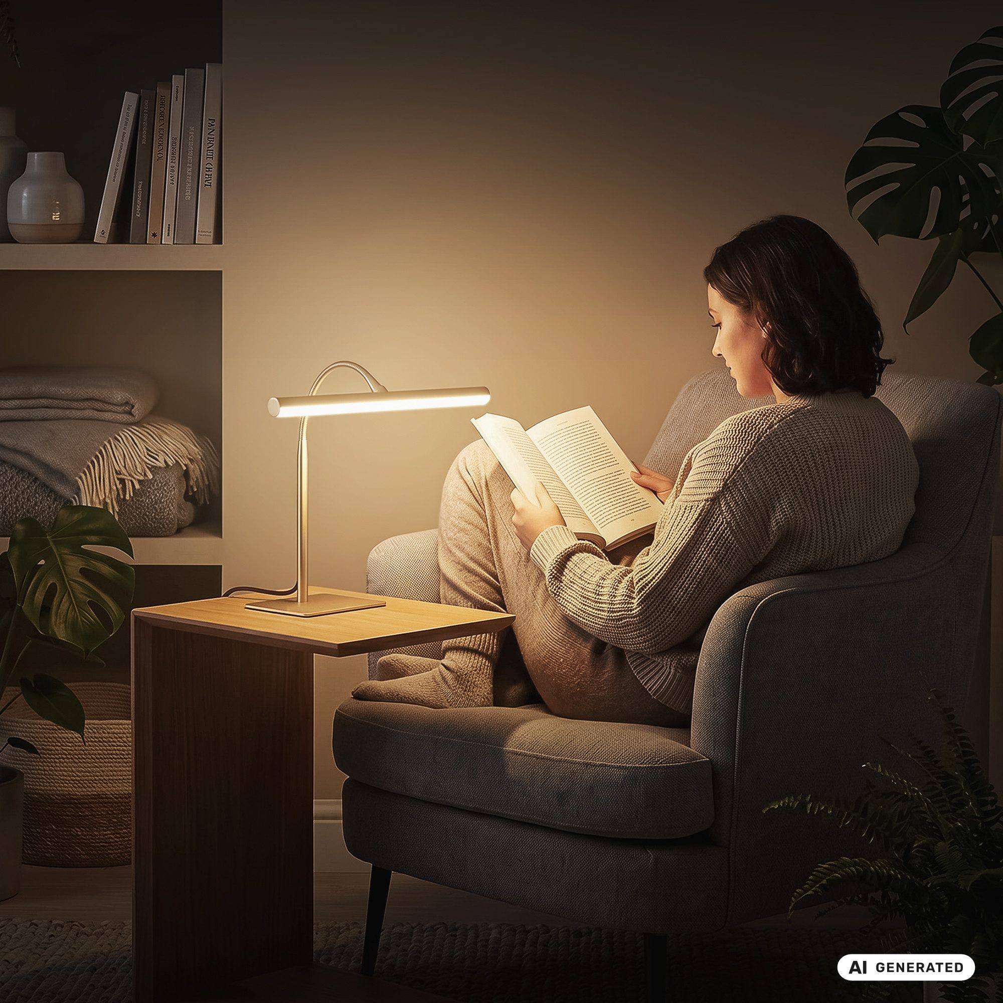 Briloner Leuchten LED Schreibtischlampe Tischleuchte Schwenkbar Kabelschalter Büroleuchte, LED fest integriert, 3000K, 32x47,5 cm, Büro, Kinderzimmer, Esszimmer – Bild 5 von 5
