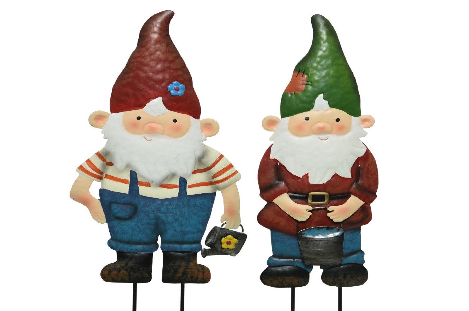 Kaemingk Gartenstecker Zwerg Gartendeko Eisen Gartenzwerg Zierspieße Gartenstecker 2er Set