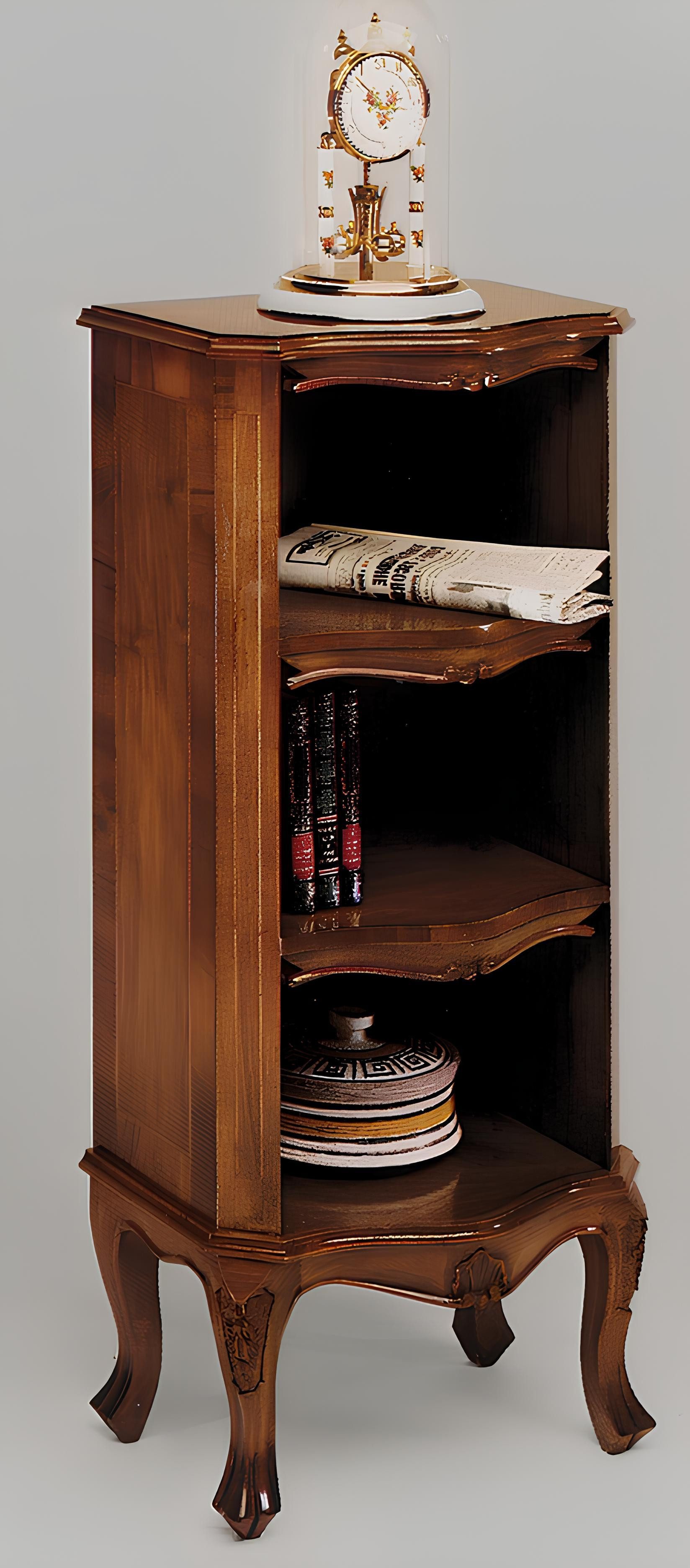 Xlmoebel Bücherregal Holzregal im Barock-Stil mit Schrank und Vitrine aus massivem Holz, Regal, Hergestellt in Europa