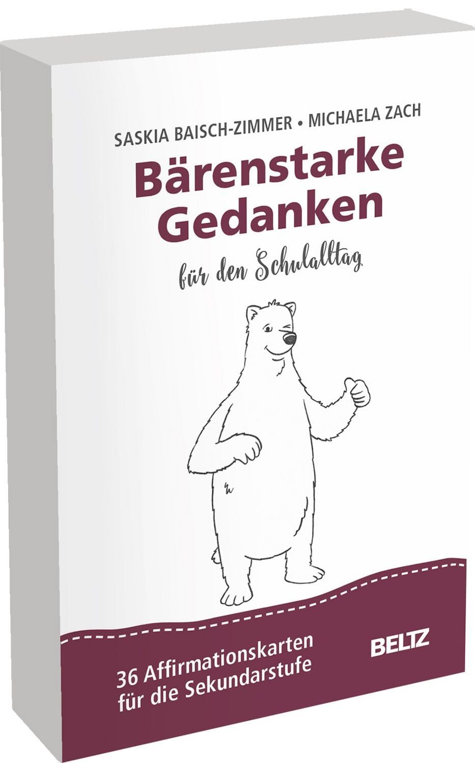 Bärenstarke Gedanken für den Schulalltag / Saskia Baisch-Zimmer, Michaela Zach, 36 Affirmationskarten für die Sekundarstufe