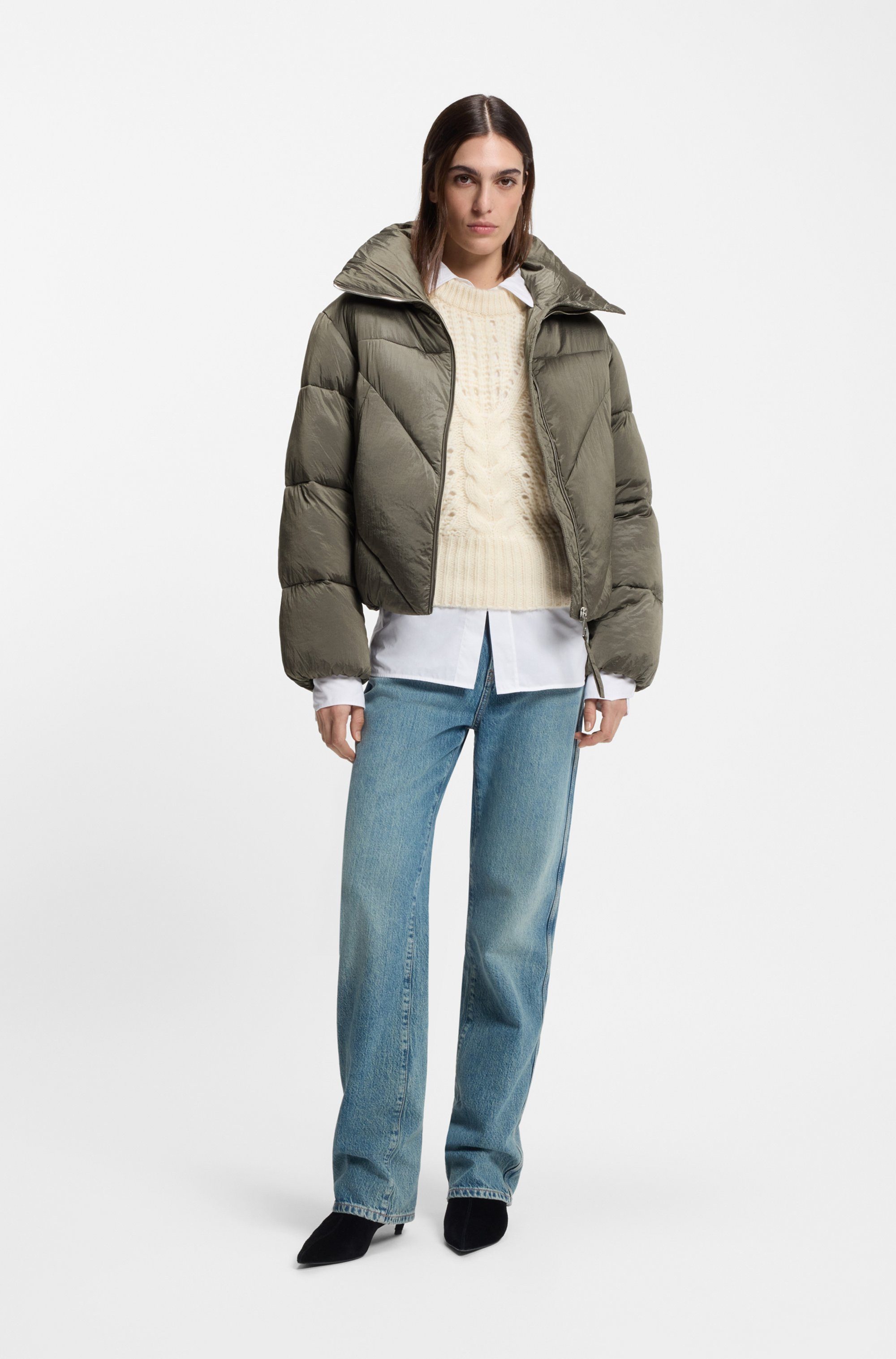 BOSS ORANGE Steppjacke Padilena Premium Damenmode Regular Fit mit Stehkragen, gefütterte Taschen