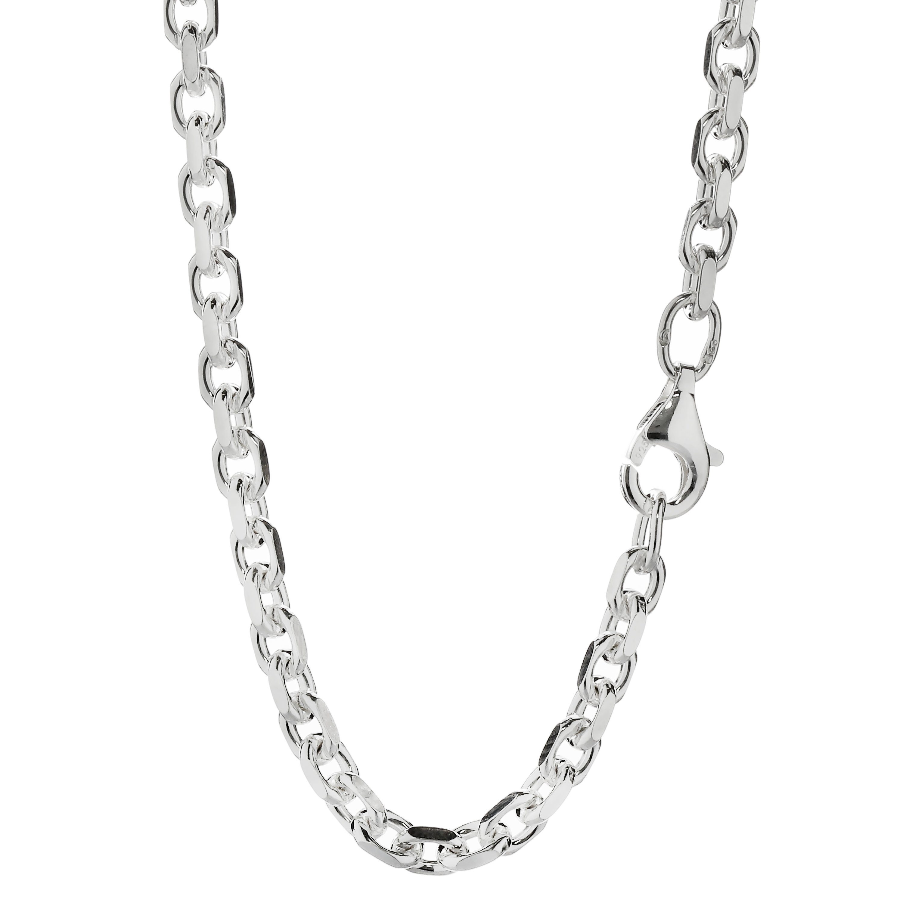 NKlaus Gliederkette Halskette 38cm Anker diamantiert aus 925 Silber Co