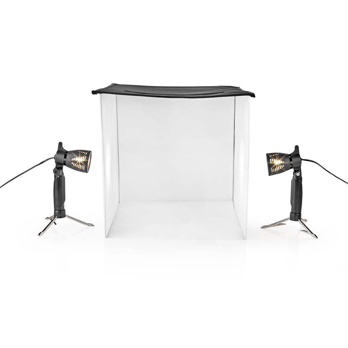 Nedis Fotostudio-Box SKT010WT, Schattenfreie Produktionsfotos und Objektfotos, Warmweiss, 400 lm, faltbar, praktischer Transport in Tragetasche, schwarz